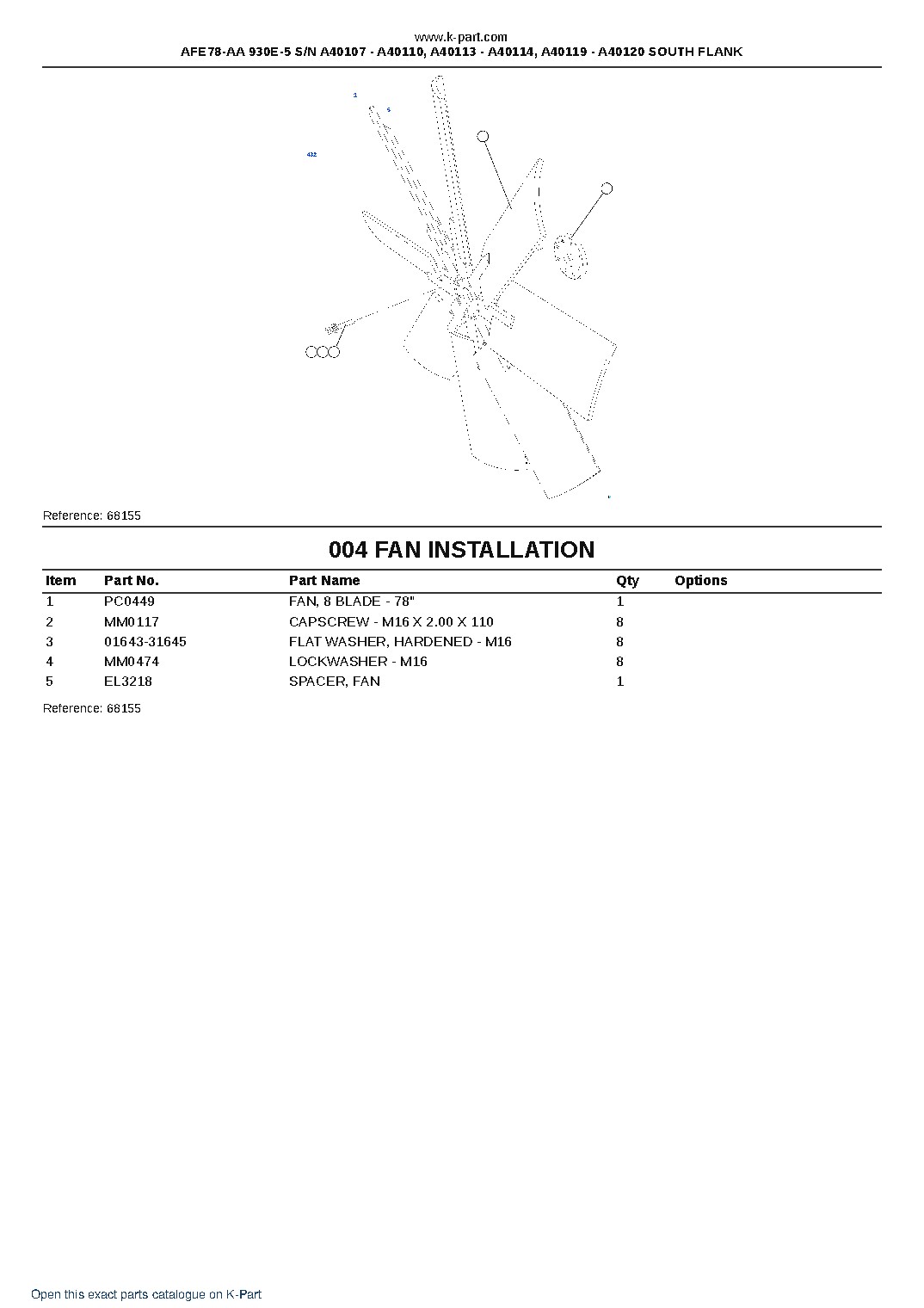 AFE78-AA 930E-5 S/N A40107 – A40110, A40113 – A40114, A40119 – A40120  SOUTH FLANK – sample page 2