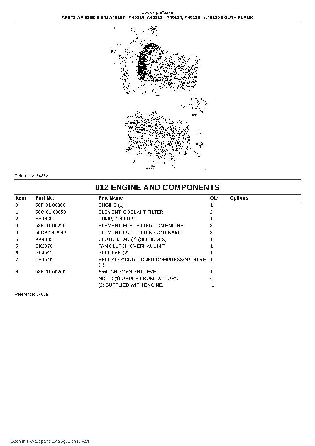 AFE78-AA 930E-5 S/N A40107 – A40110, A40113 – A40114, A40119 – A40120  SOUTH FLANK – sample page 6