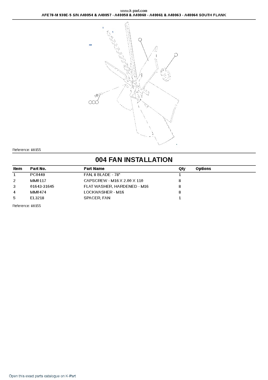 AFE78-M 930E-5 S/N A40054 & A40057 – A40058 & A40060 – A40061 & A40063 – A40064  SOUTH FLANK – sample page 2