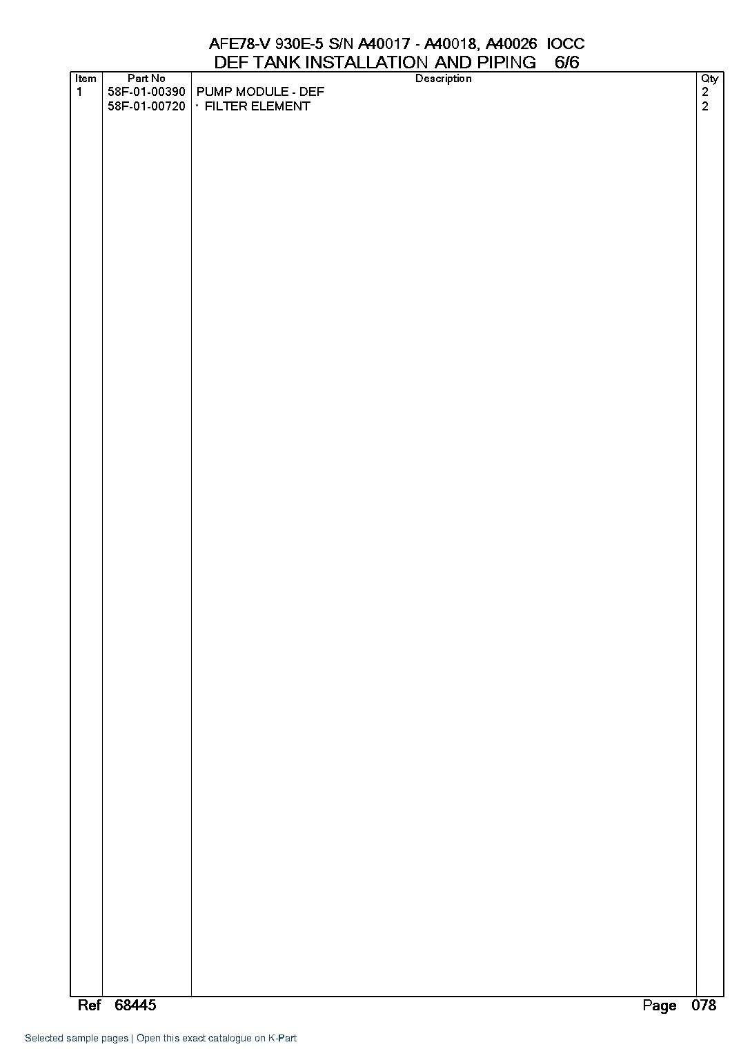 AFE78-V 930E-5 S/N A40017 – A40018, A40026  IOCC – sample page 10