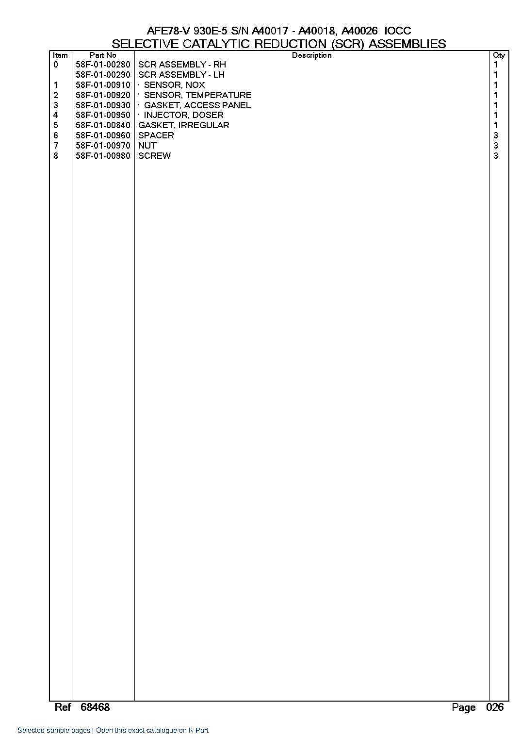 AFE78-V 930E-5 S/N A40017 – A40018, A40026  IOCC – sample page 6