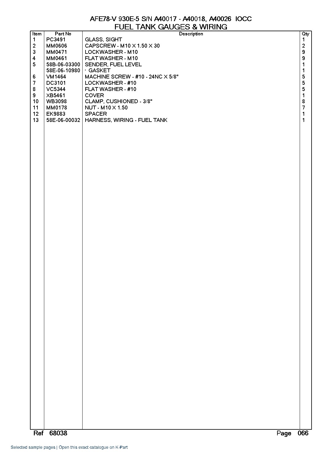 AFE78-V 930E-5 S/N A40017 – A40018, A40026  IOCC – sample page 8