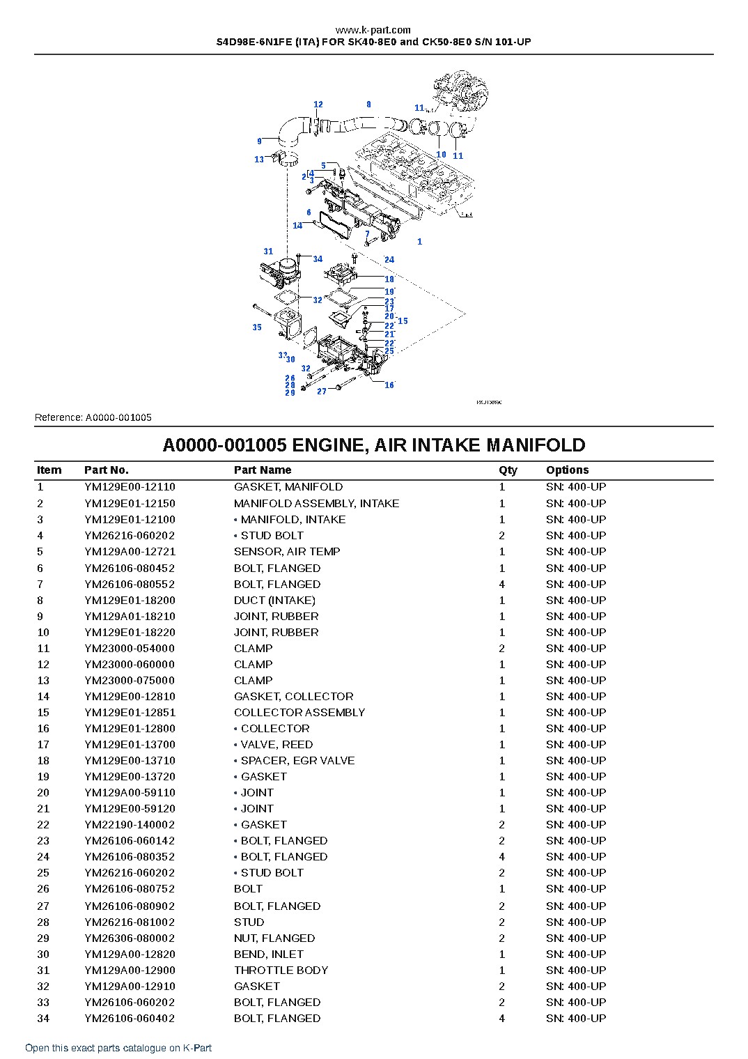S4D98E-6N1FE (ITA) FOR SK40-8E0 and CK50-8E0 S/N 101-UP – sample page 6 S4D98E-6N1FE (ITA) FOR SK40-8E0 and CK50-8E0 S/N 101-UP – sample page 6
