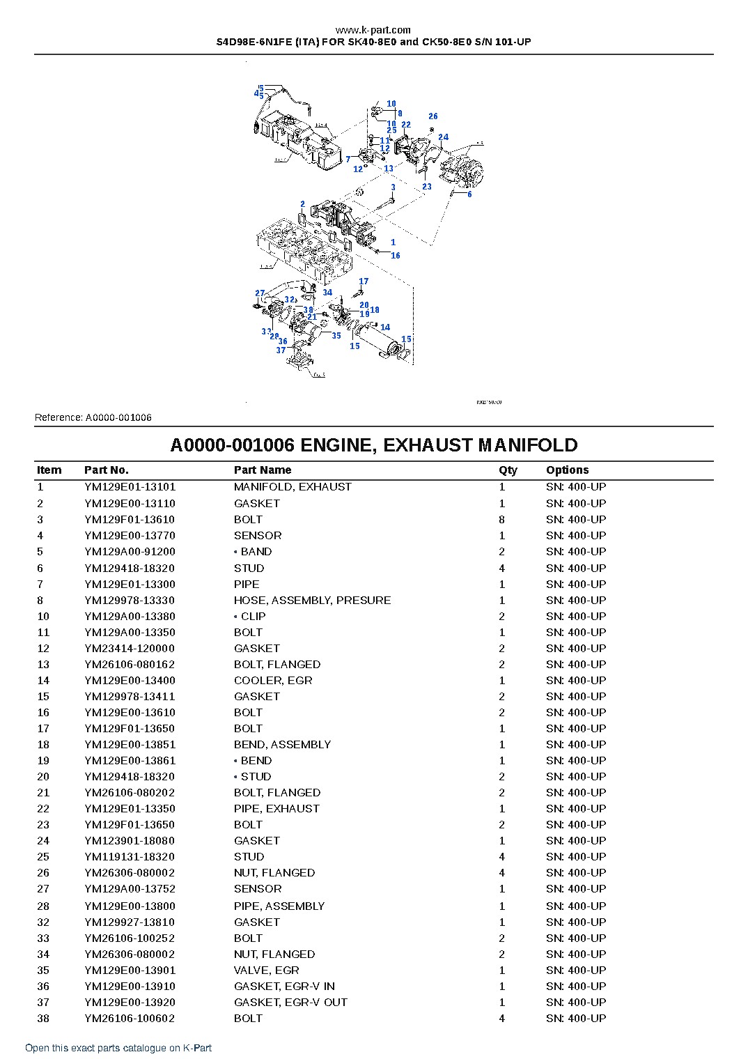 S4D98E-6N1FE (ITA) FOR SK40-8E0 and CK50-8E0 S/N 101-UP – sample page 8 S4D98E-6N1FE (ITA) FOR SK40-8E0 and CK50-8E0 S/N 101-UP – sample page 8