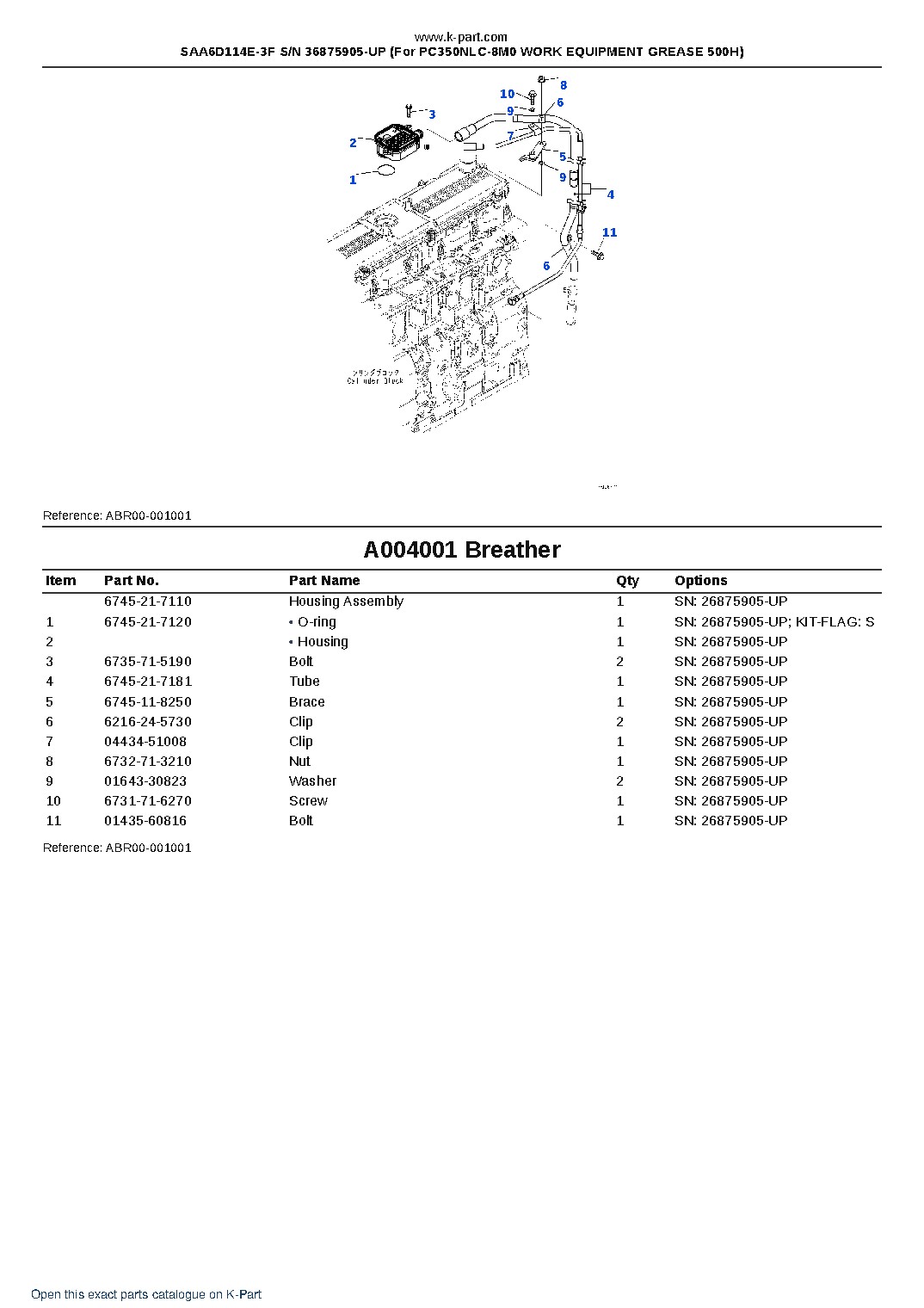 SAA6D114E-3F S/N 36875905-UP (For PC350NLC-8M0 WORK EQUIPMENT GREASE 500H) – sample page 4 SAA6D114E-3F S/N 36875905-UP (For PC350NLC-8M0 WORK EQUIPMENT GREASE 500H) – sample page 4