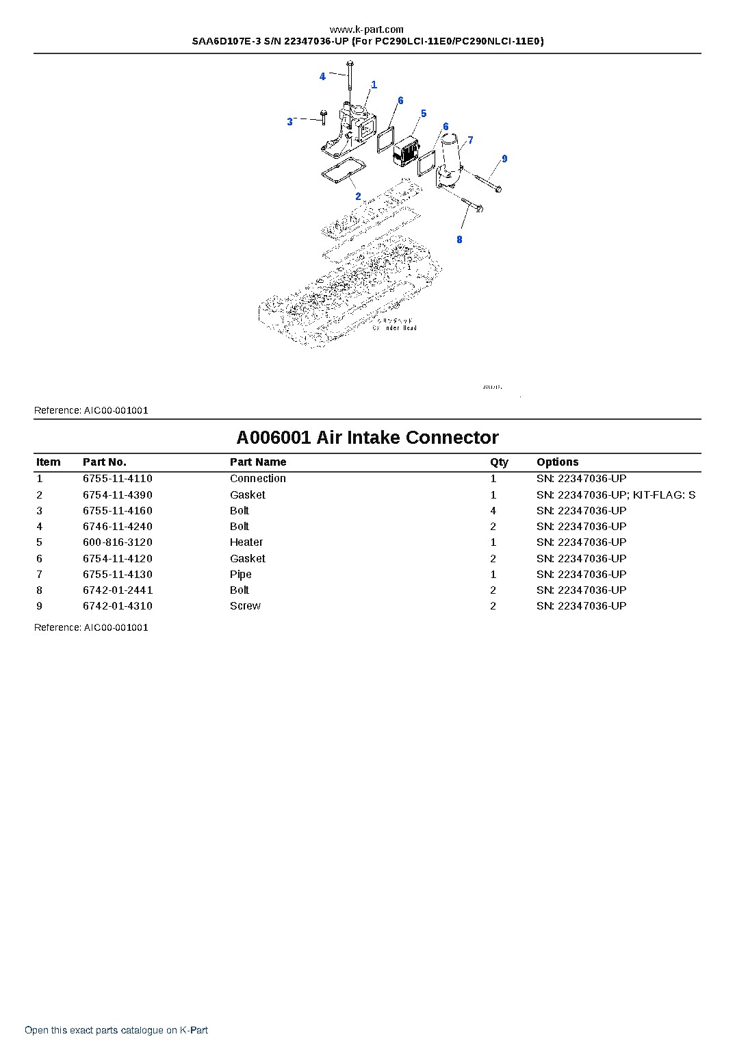 SAA6D107E-3 S/N 22347036-UP (For PC290LCI-11E0/PC290NLCI-11E0) – sample page 6