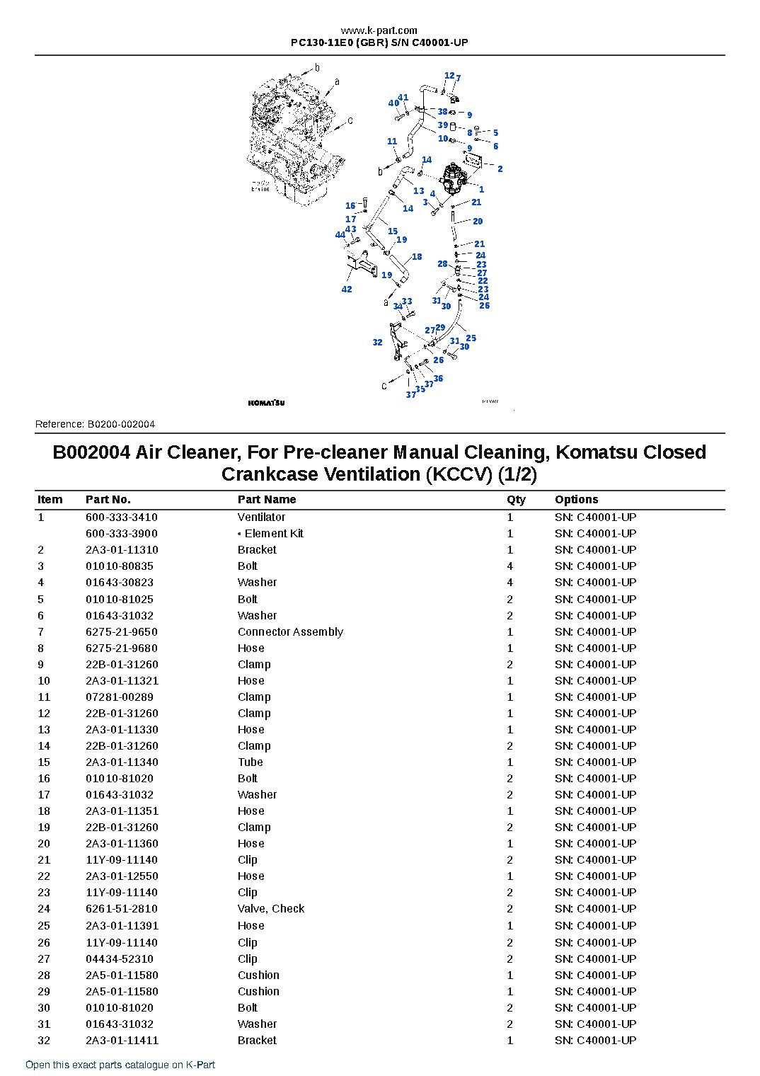 PC130-11E0 (GBR) S/N C40001-UP – sample page 7 PC130-11E0 (GBR) S/N C40001-UP – sample page 7