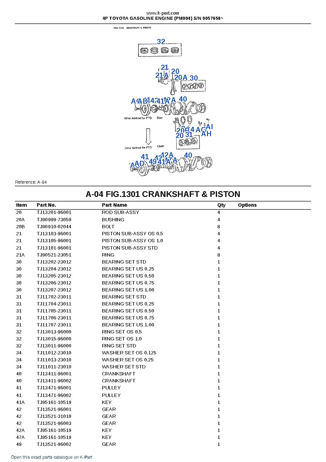4P TOYOTA GASOLINE ENGINE (PM004) S/N 0057658~ – sample page 4 4P TOYOTA GASOLINE ENGINE (PM004) S/N 0057658~ – sample page 4