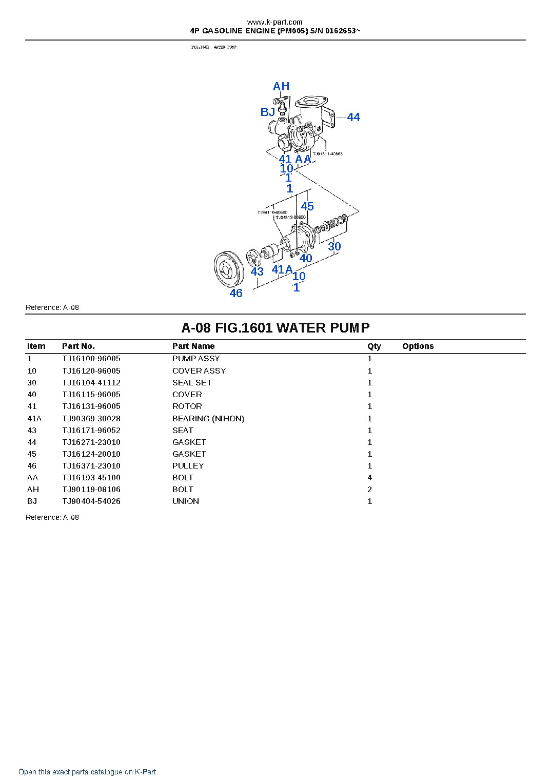 4P GASOLINE ENGINE (PM005) S/N 0162653~ – sample page 9 4P GASOLINE ENGINE (PM005) S/N 0162653~ – sample page 9