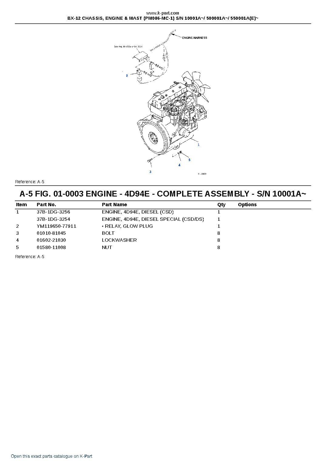 BX-12 CHASSIS, ENGINE & MAST (PM086-MC-1) S/N 10001A~/ 500001A~/ 550001A(E)~ – sample page 3 BX-12 CHASSIS, ENGINE & MAST (PM086-MC-1) S/N 10001A~/ 500001A~/ 550001A(E)~ – sample page 3