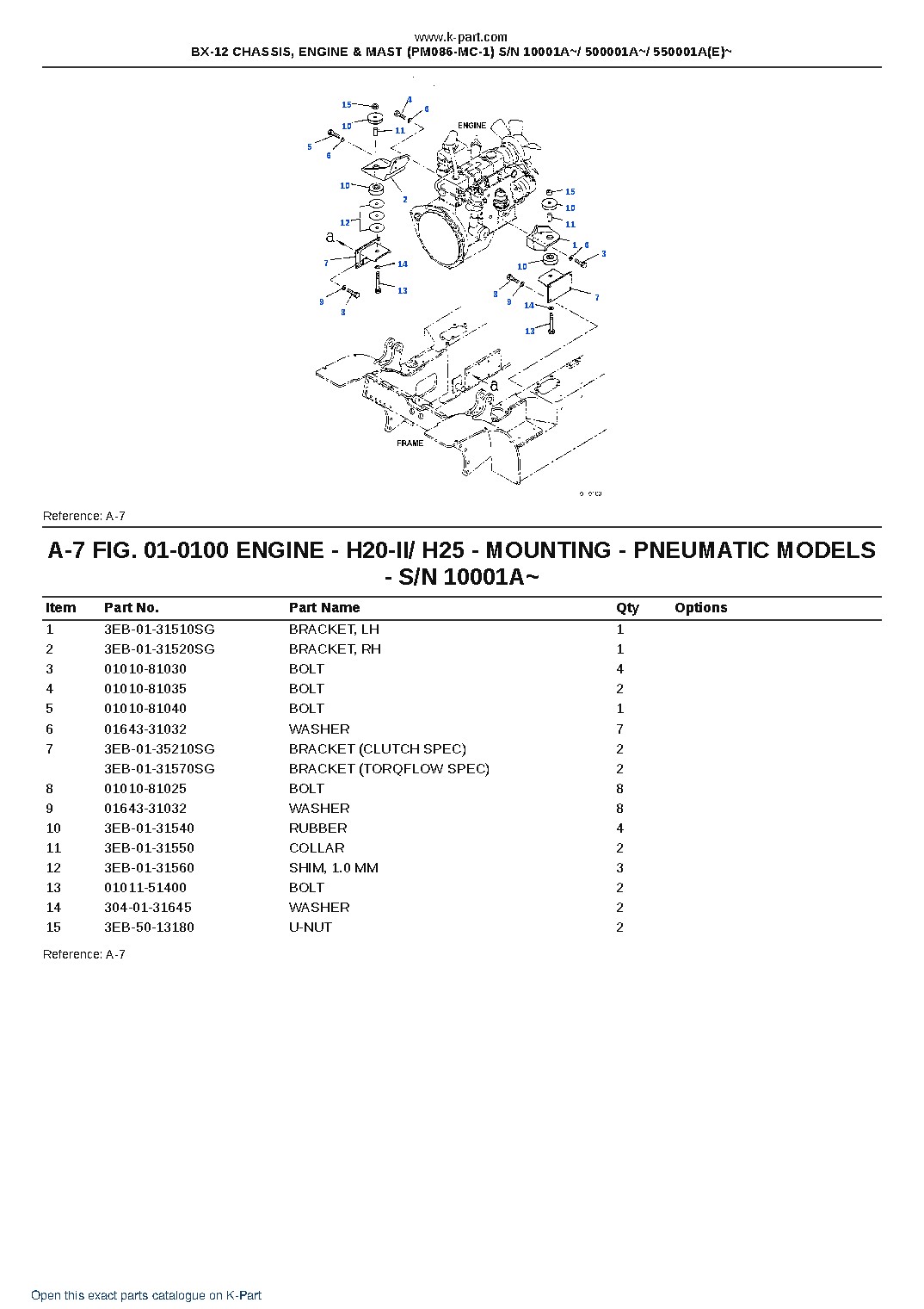 BX-12 CHASSIS, ENGINE & MAST (PM086-MC-1) S/N 10001A~/ 500001A~/ 550001A(E)~ – sample page 4 BX-12 CHASSIS, ENGINE & MAST (PM086-MC-1) S/N 10001A~/ 500001A~/ 550001A(E)~ – sample page 4