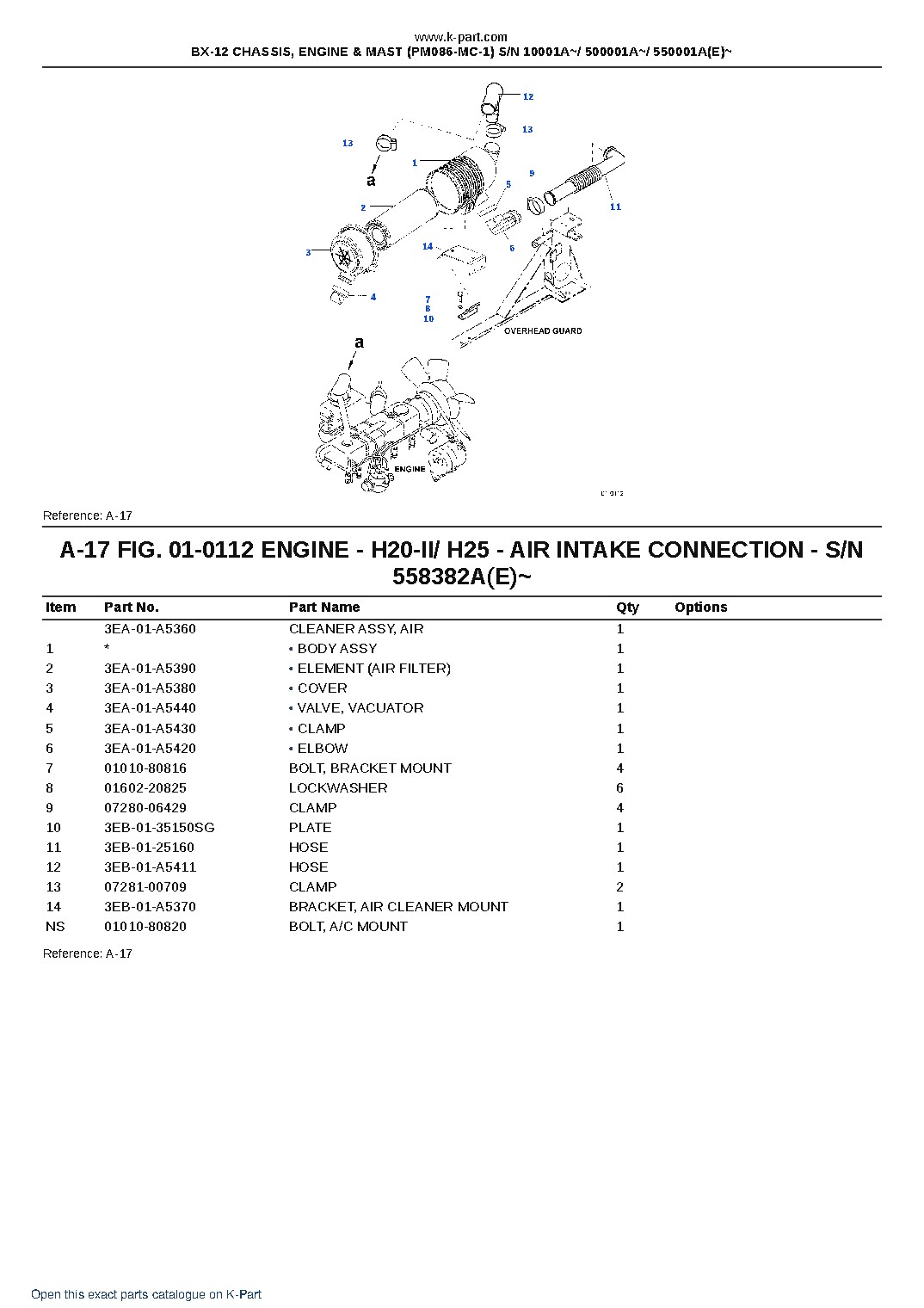 BX-12 CHASSIS, ENGINE & MAST (PM086-MC-1) S/N 10001A~/ 500001A~/ 550001A(E)~ – sample page 9 BX-12 CHASSIS, ENGINE & MAST (PM086-MC-1) S/N 10001A~/ 500001A~/ 550001A(E)~ – sample page 9