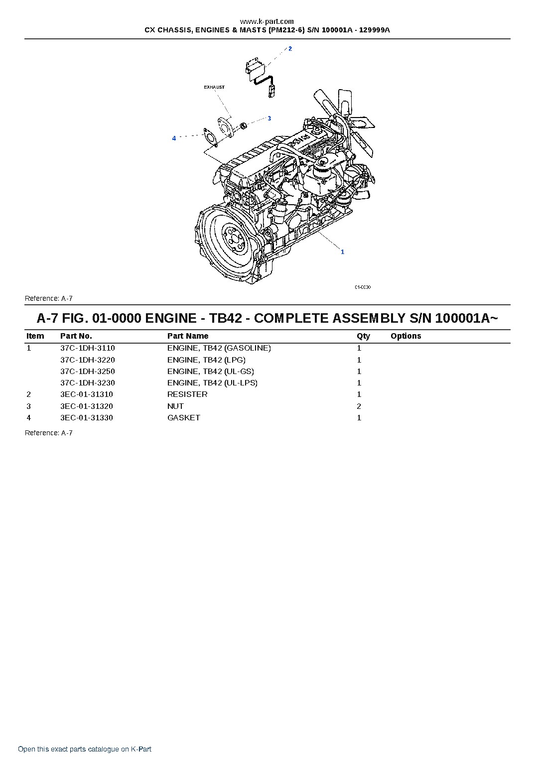 CX CHASSIS, ENGINES & MASTS (PM212-6) S/N 100001A – 129999A – sample page 4 CX CHASSIS, ENGINES & MASTS (PM212-6) S/N 100001A – 129999A – sample page 4