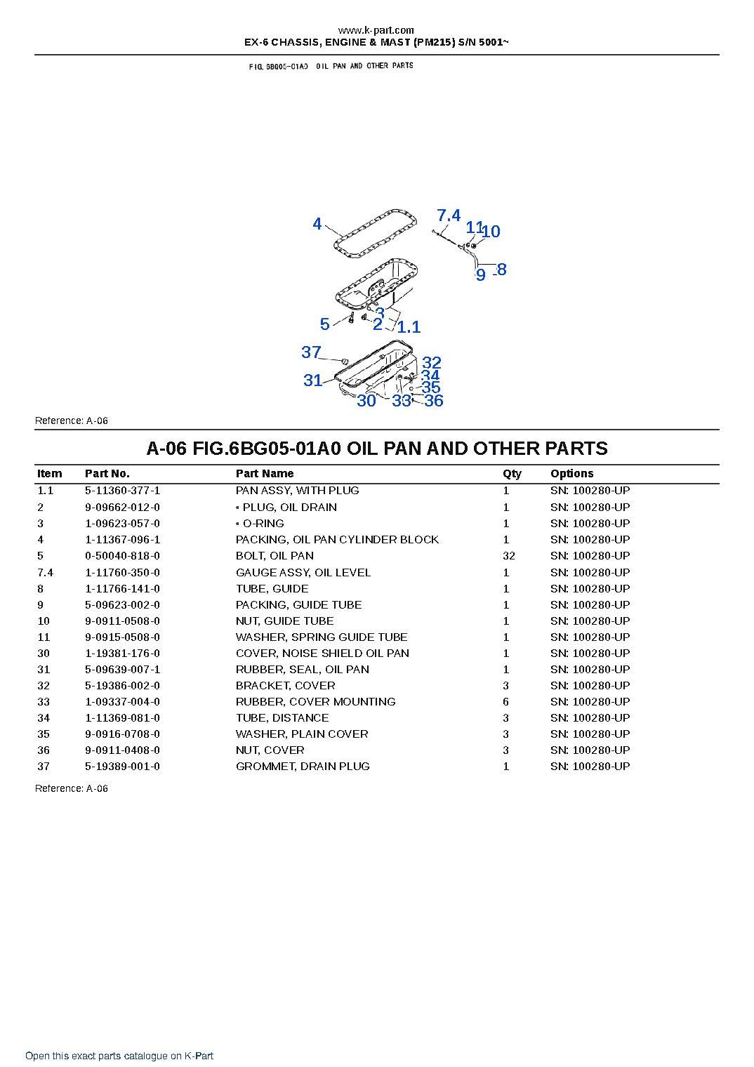 EX-6 CHASSIS, ENGINE & MAST (PM215) S/N 5001~ – sample page 8 EX-6 CHASSIS, ENGINE & MAST (PM215) S/N 5001~ – sample page 8