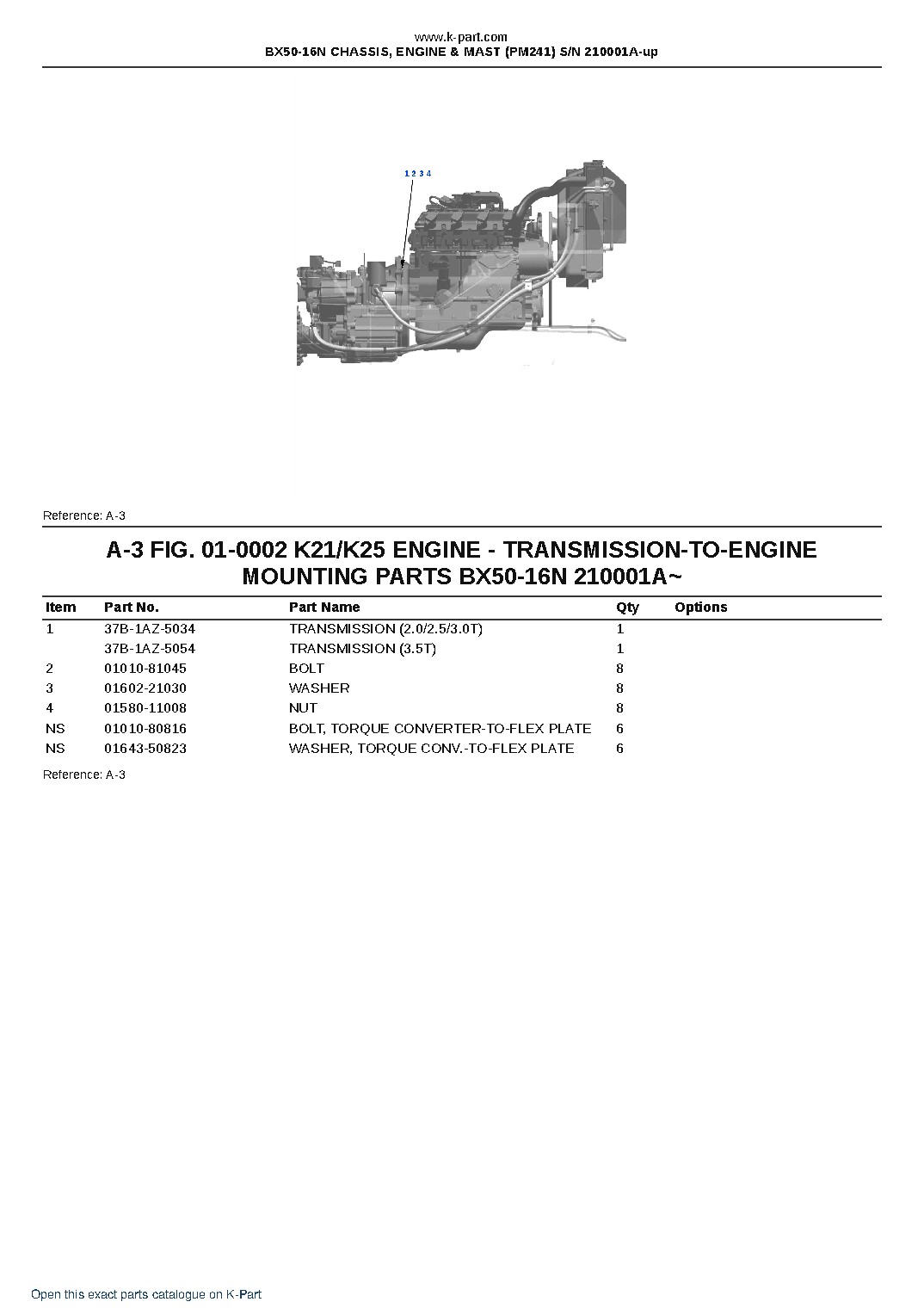 BX50-16N CHASSIS, ENGINE & MAST (PM241) S/N 210001A-up – sample page 2