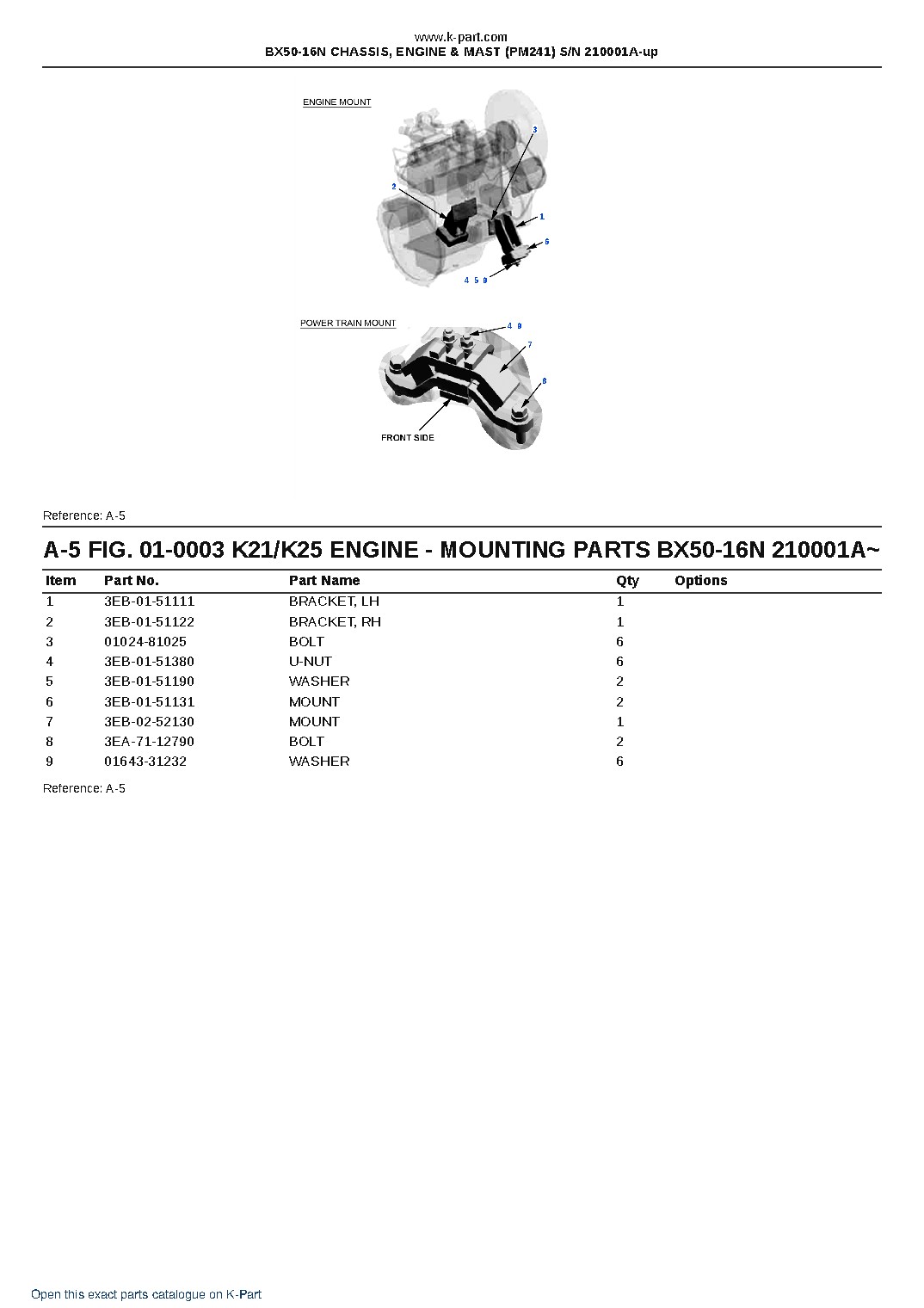 BX50-16N CHASSIS, ENGINE & MAST (PM241) S/N 210001A-up – sample page 3