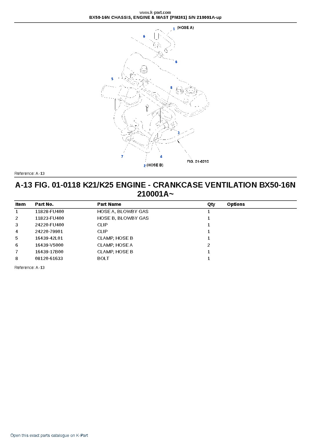 BX50-16N CHASSIS, ENGINE & MAST (PM241) S/N 210001A-up – sample page 8