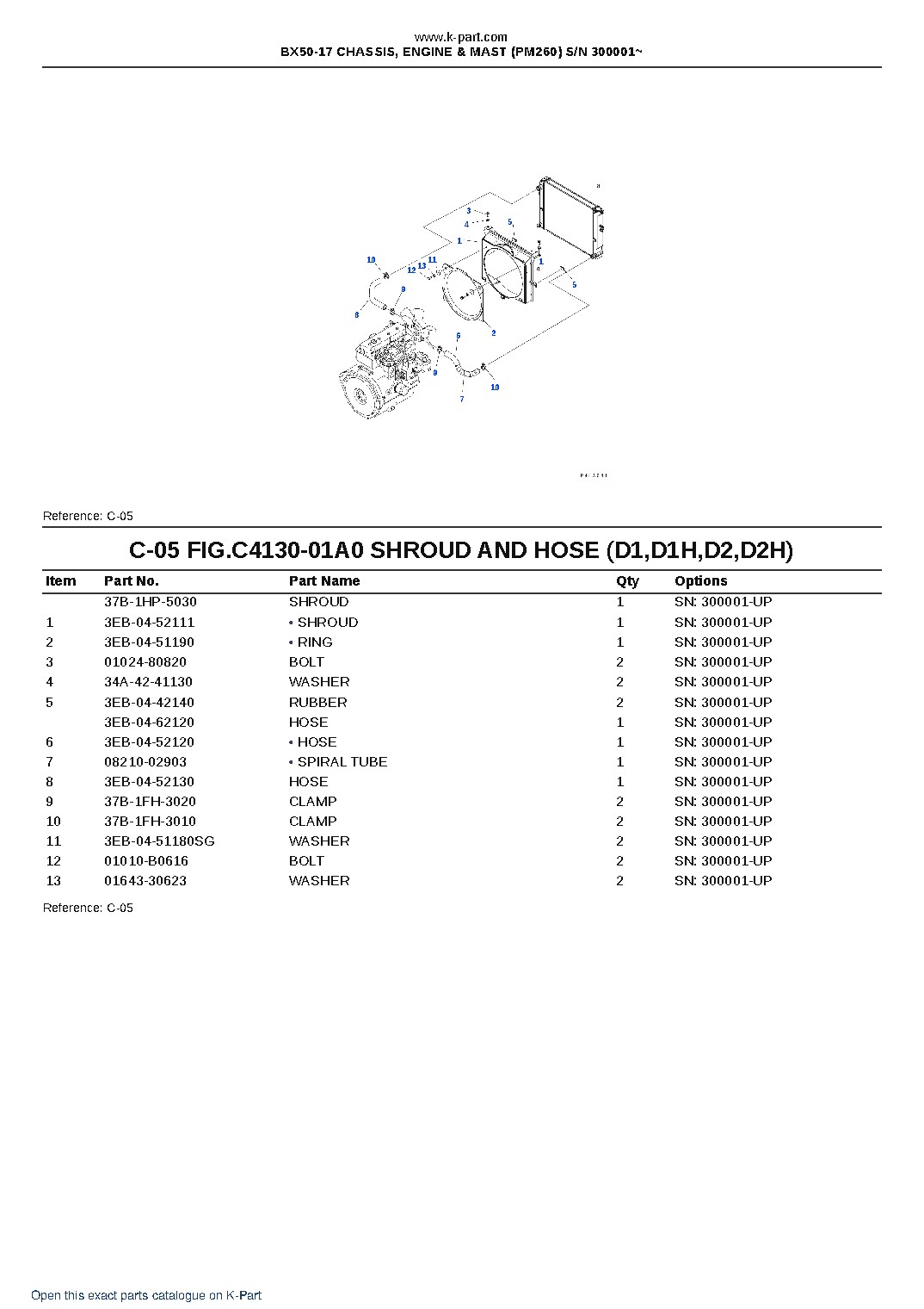 BX50-17 CHASSIS, ENGINE & MAST (PM260) S/N 300001~ – sample page 10