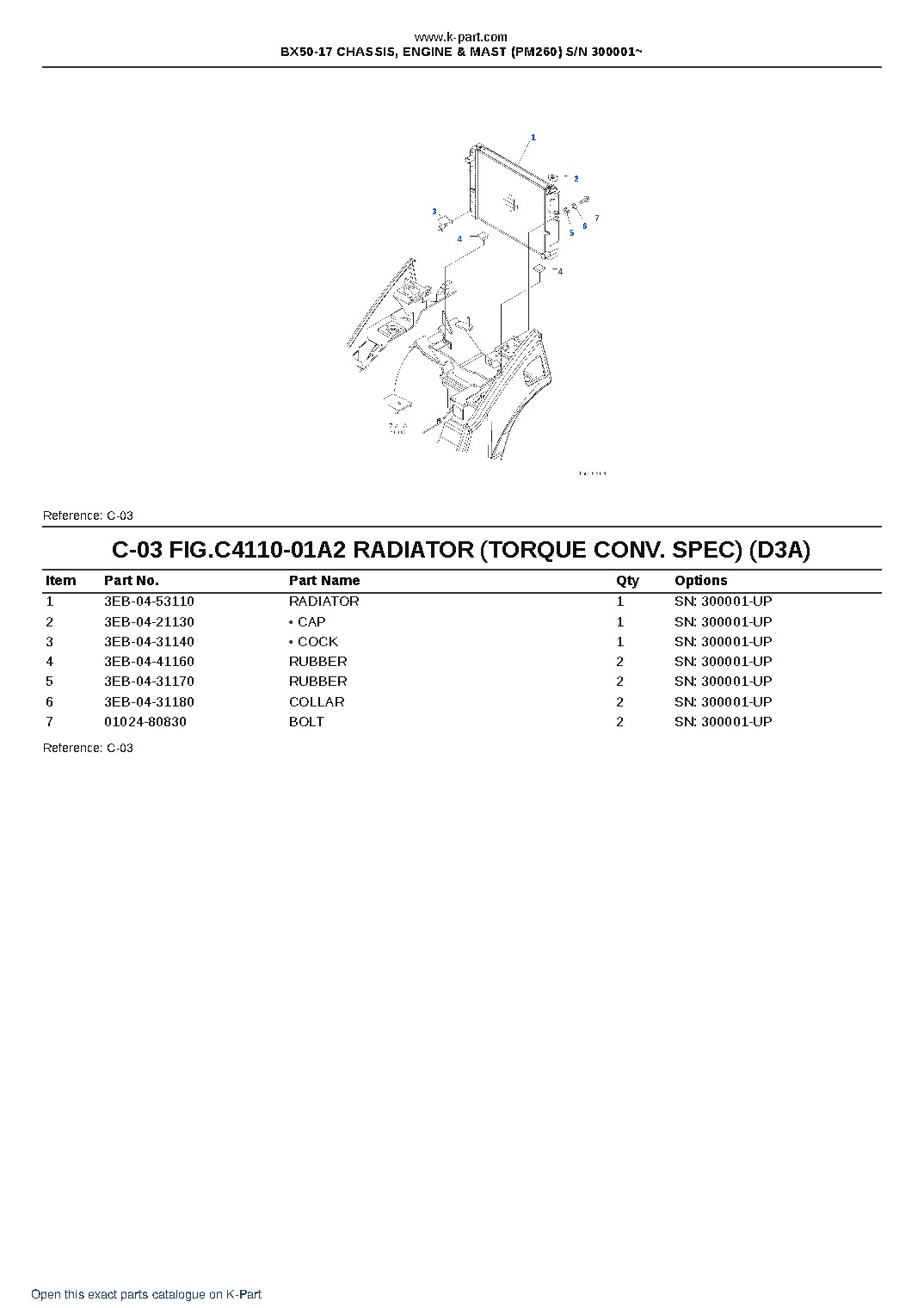 BX50-17 CHASSIS, ENGINE & MAST (PM260) S/N 300001~ – sample page 8