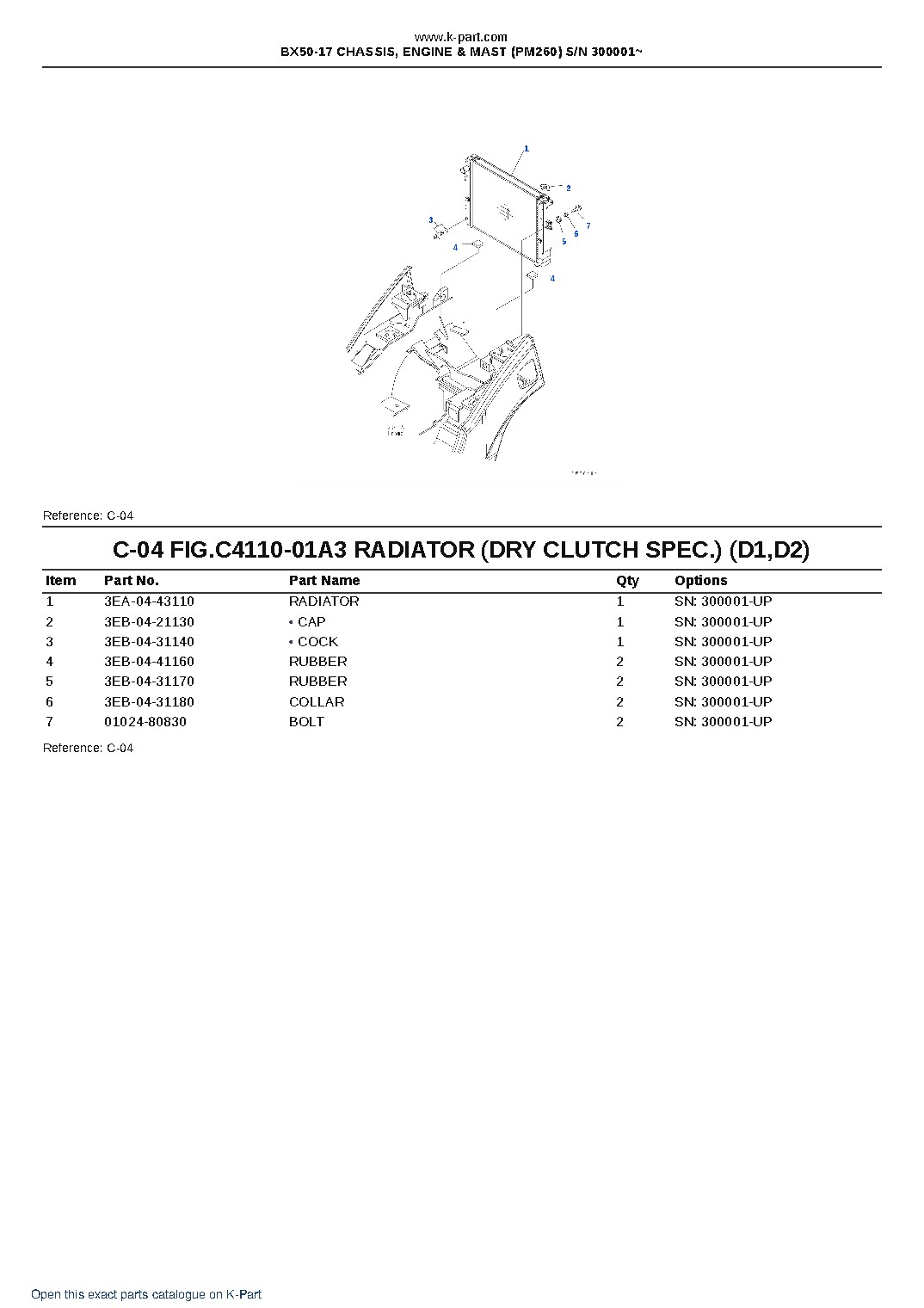 BX50-17 CHASSIS, ENGINE & MAST (PM260) S/N 300001~ – sample page 9