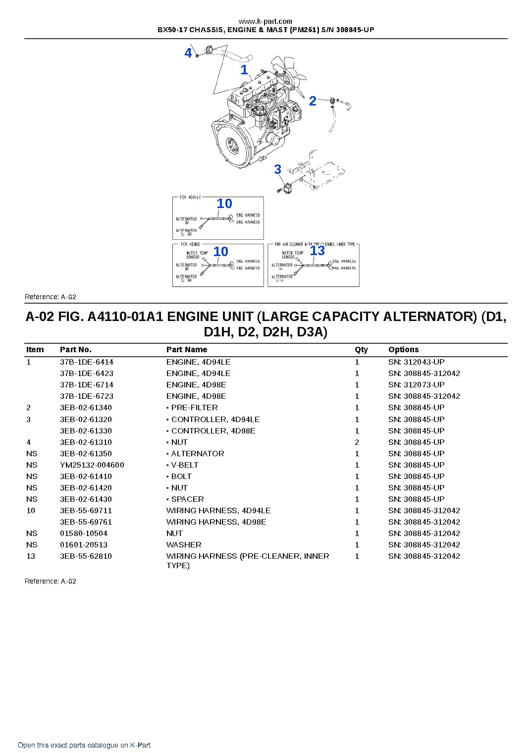 BX50-17 CHASSIS, ENGINE & MAST (PM261) S/N 308845-UP – sample page 2