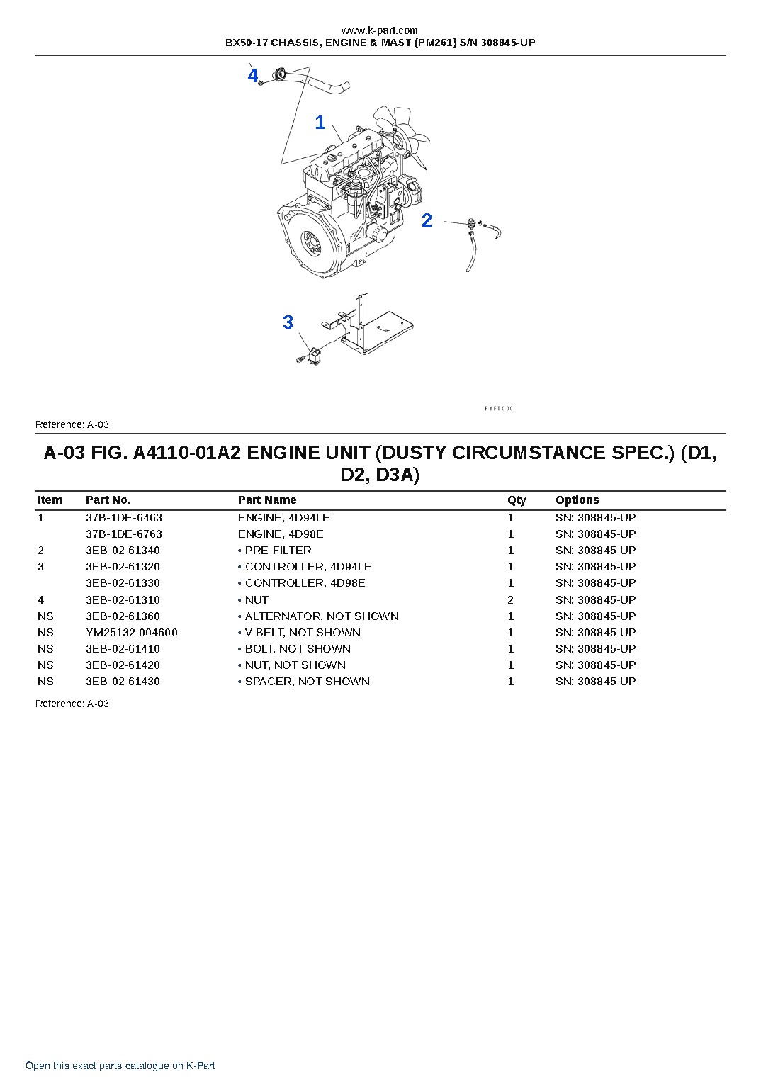 BX50-17 CHASSIS, ENGINE & MAST (PM261) S/N 308845-UP – sample page 3