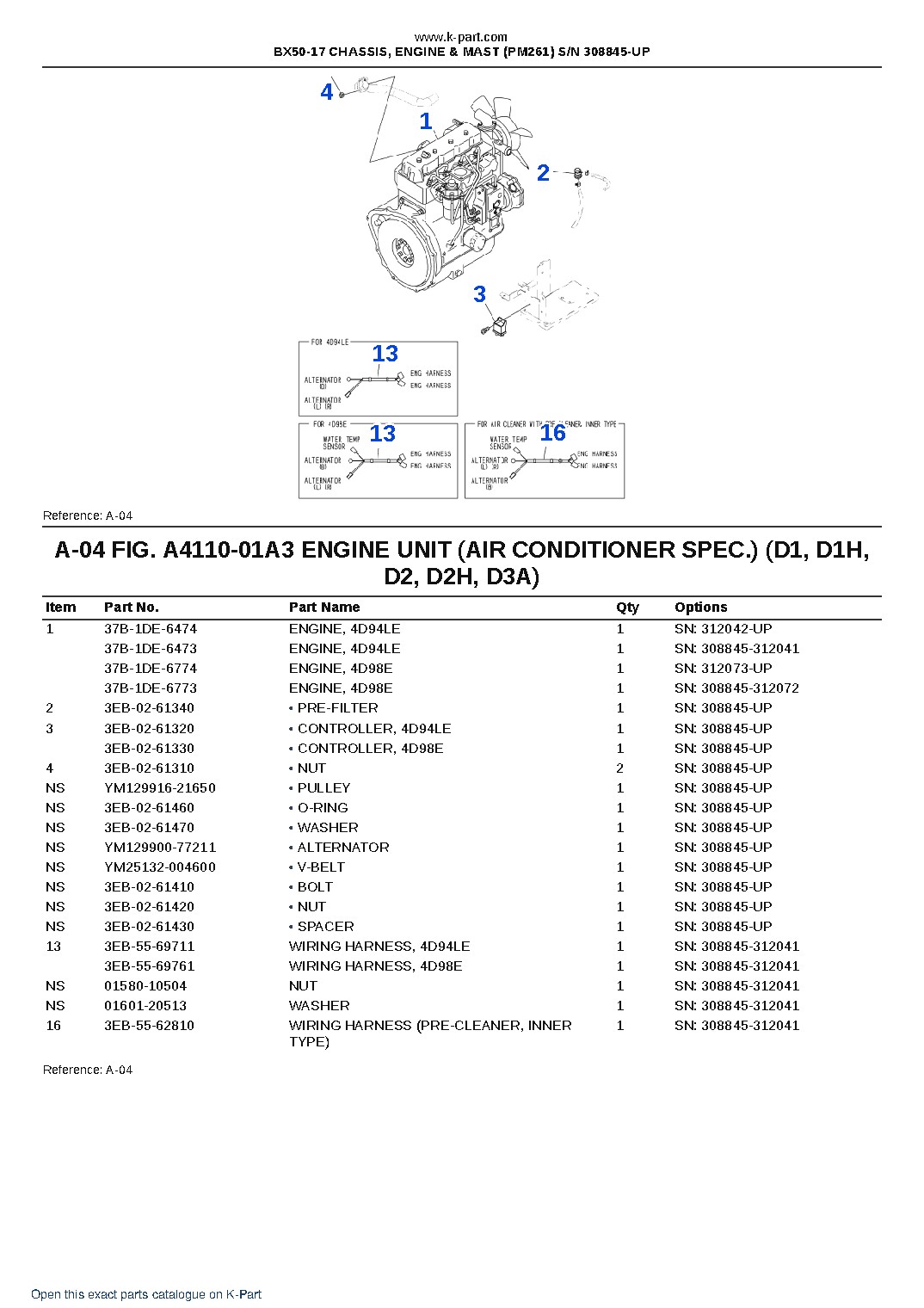 BX50-17 CHASSIS, ENGINE & MAST (PM261) S/N 308845-UP – sample page 4