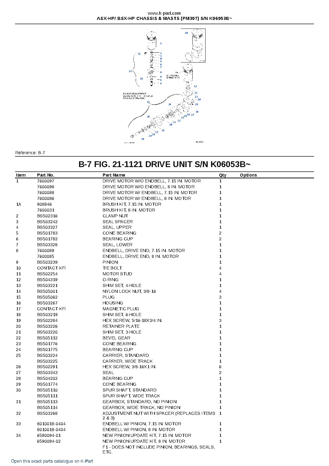 ASX-HP/ BSX-HP CHASSIS & MASTS (PM307) S/N K06053B~ – sample page 6
