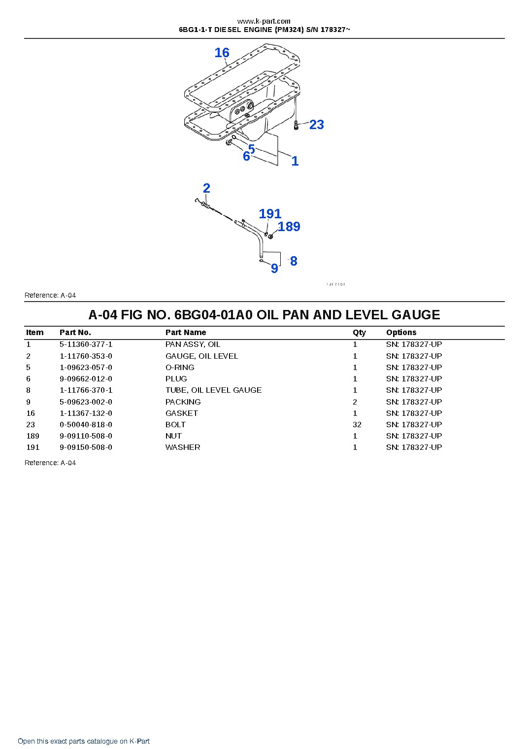 6BG1-1-T DIESEL ENGINE (PM324) S/N 178327~ – sample page 5 6BG1-1-T DIESEL ENGINE (PM324) S/N 178327~ – sample page 5