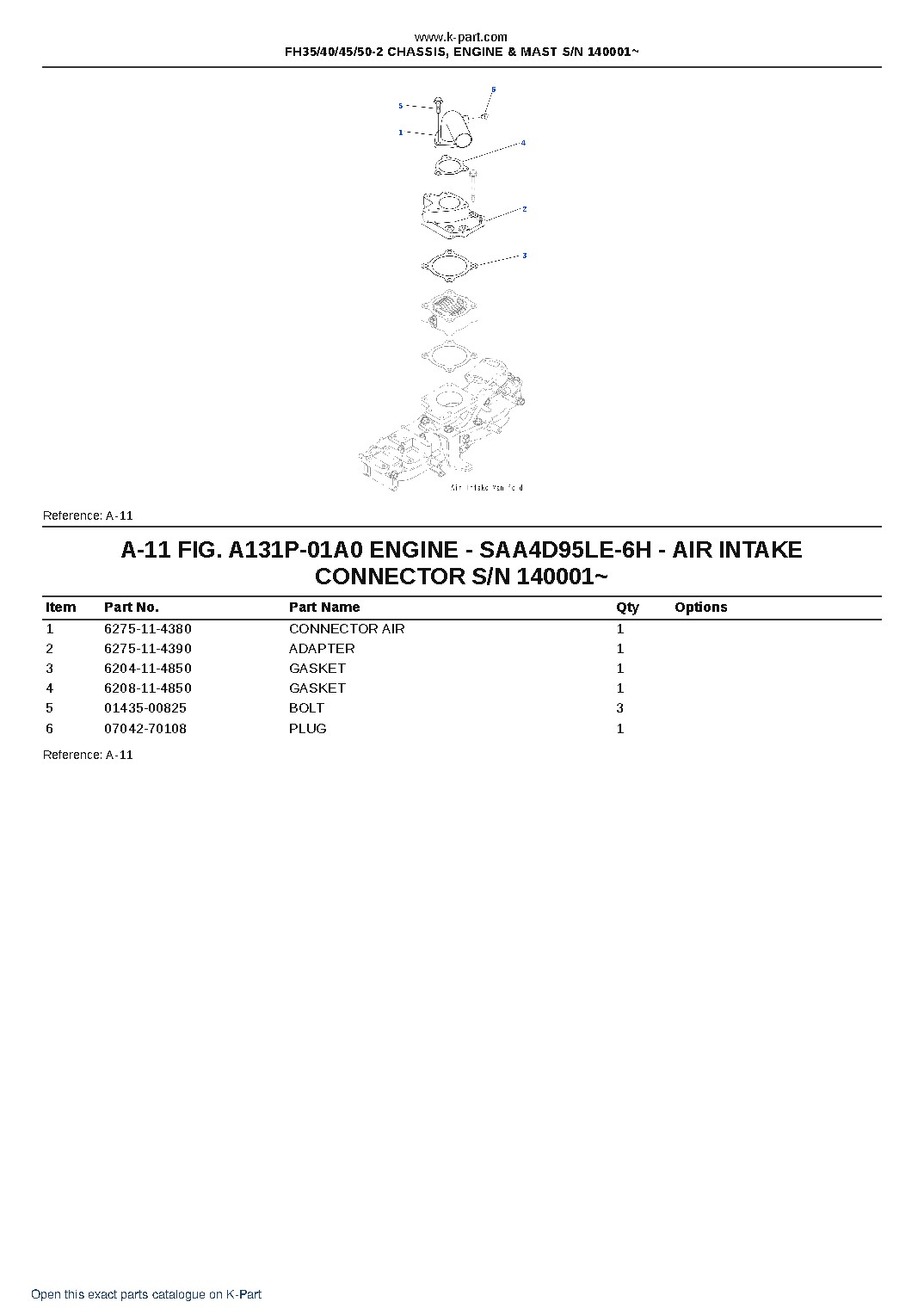 FH35/40/45/50-2 CHASSIS, ENGINE & MAST S/N 140001~ – sample page 6 FH35/40/45/50-2 CHASSIS, ENGINE & MAST S/N 140001~ – sample page 6