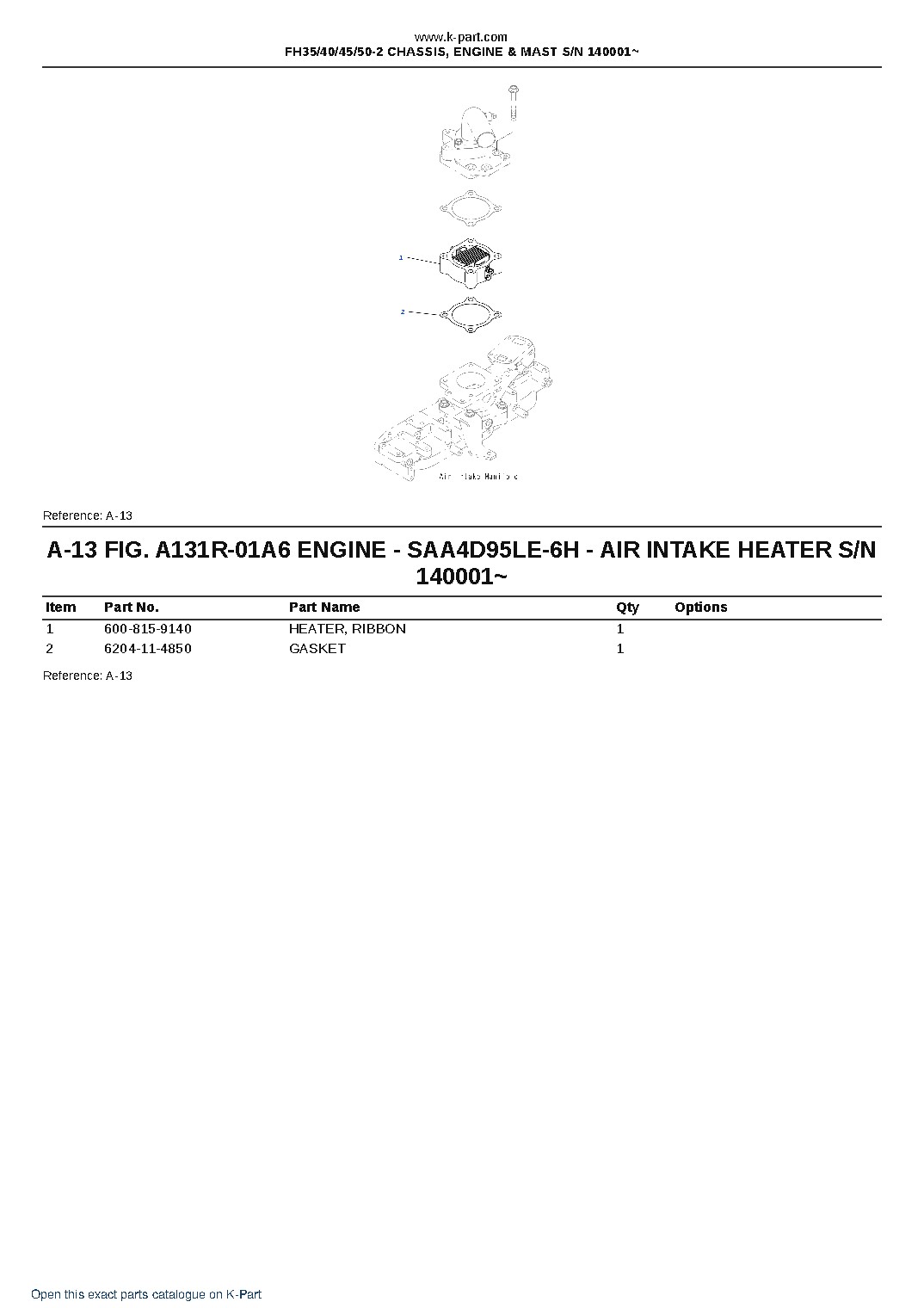 FH35/40/45/50-2 CHASSIS, ENGINE & MAST S/N 140001~ – sample page 7 FH35/40/45/50-2 CHASSIS, ENGINE & MAST S/N 140001~ – sample page 7