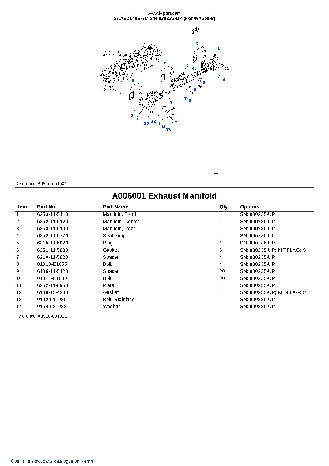 SAA6D140E-7C S/N 830235-UP (For WA500-8) – sample page 8 SAA6D140E-7C S/N 830235-UP (For WA500-8) – sample page 8