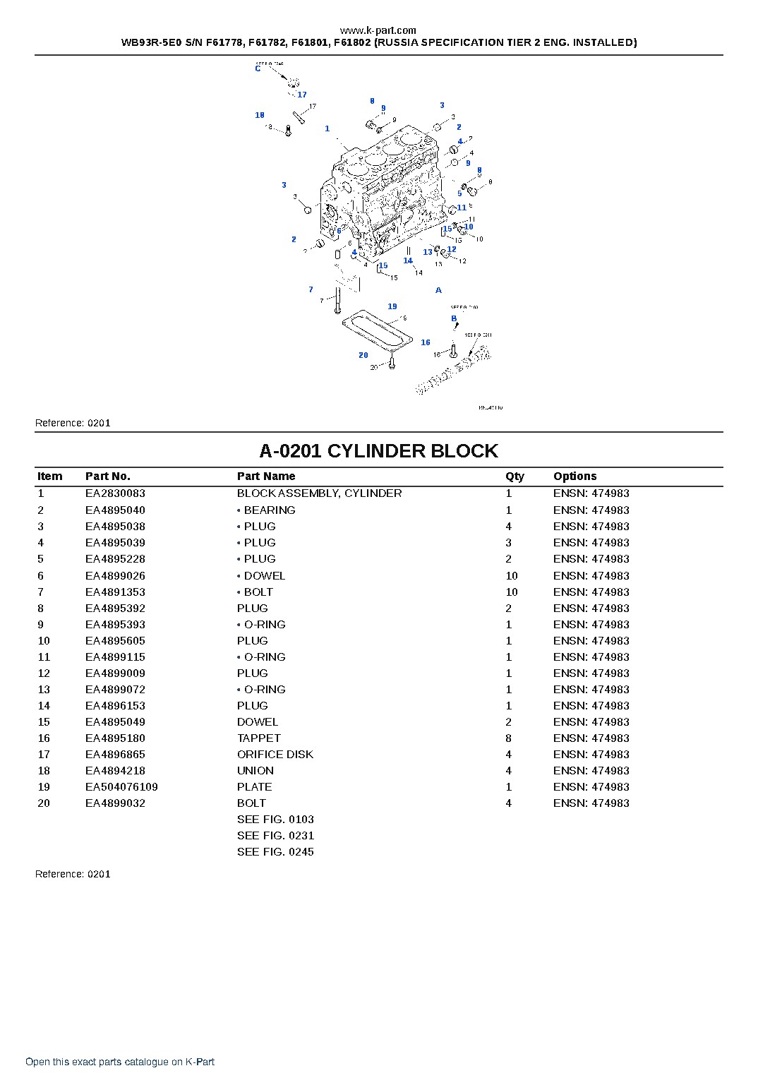 WB93R-5E0 S/N F61778, F61782, F61801, F61802 (RUSSIA SPECIFICATION TIER 2 ENG. INSTALLED) – sample page 9