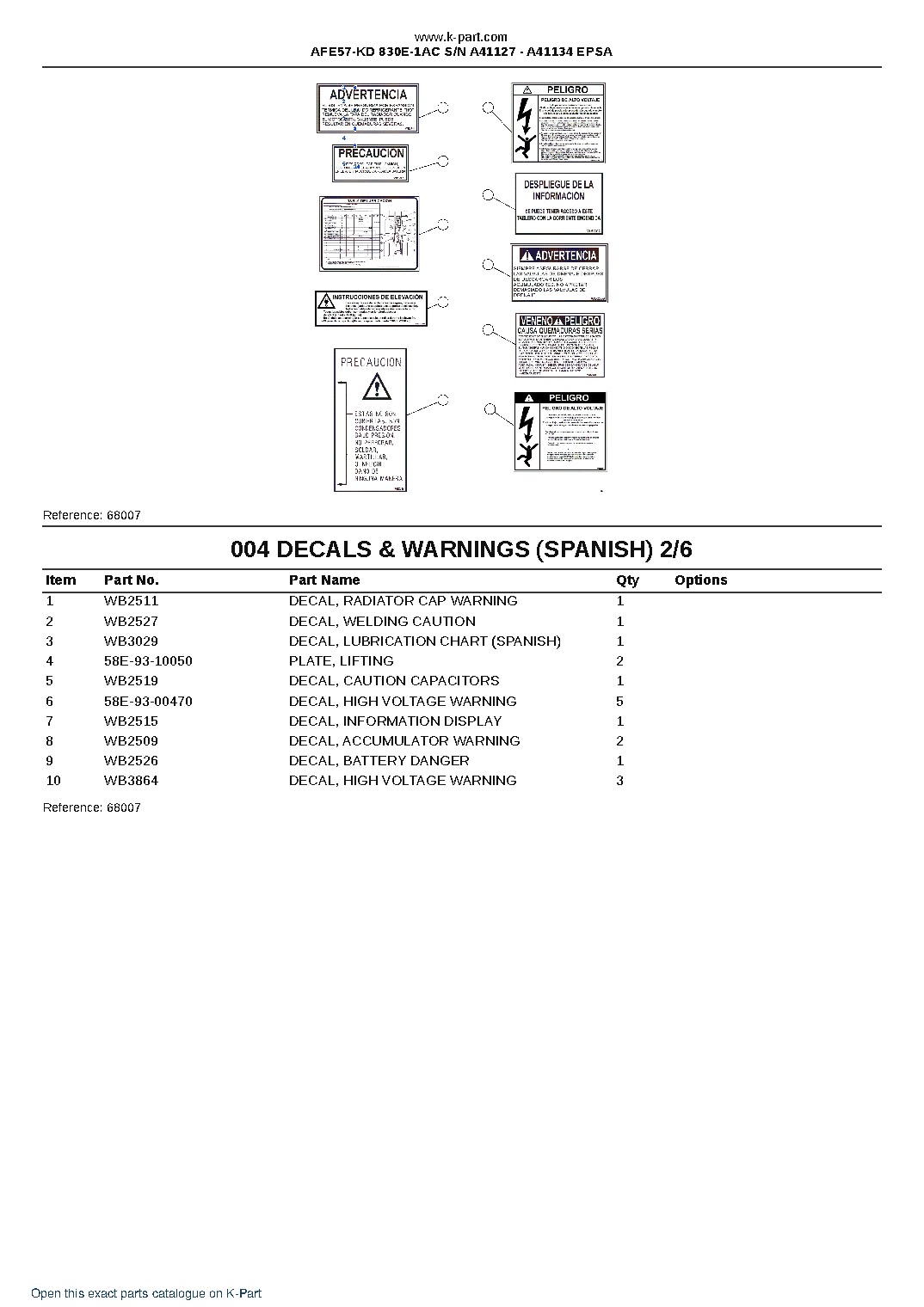 AFE57-KD 830E-1AC S/N A41127 – A41134  EPSA – sample page 2
