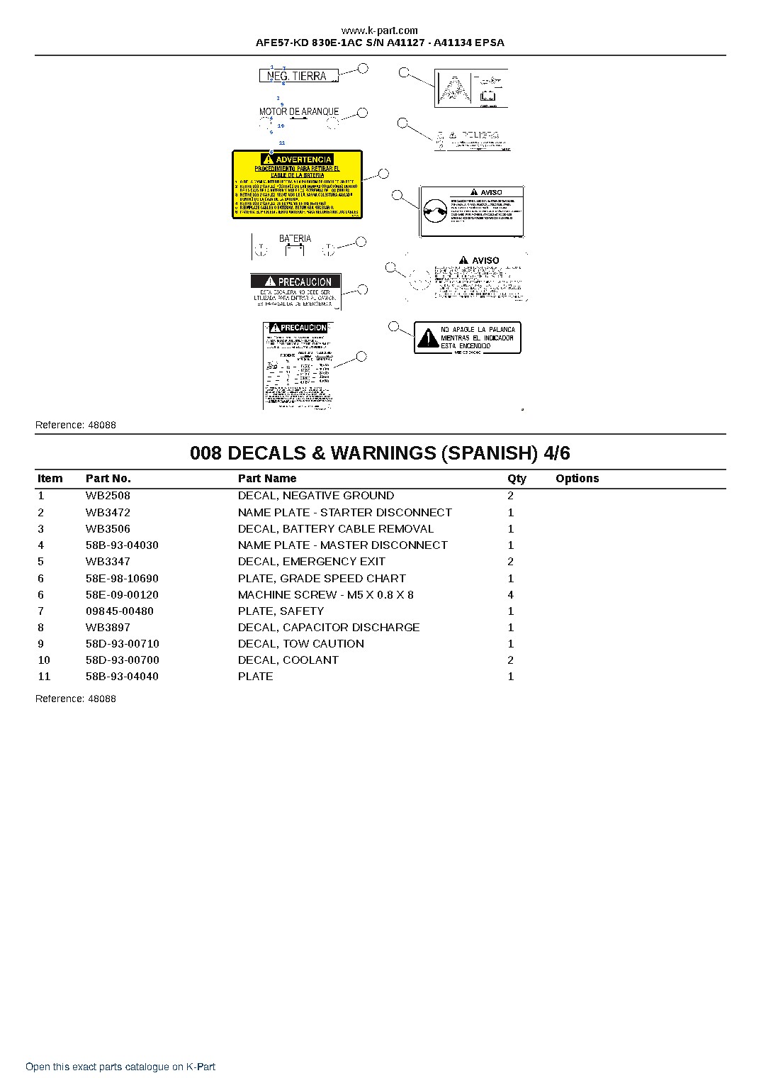 AFE57-KD 830E-1AC S/N A41127 – A41134  EPSA – sample page 4