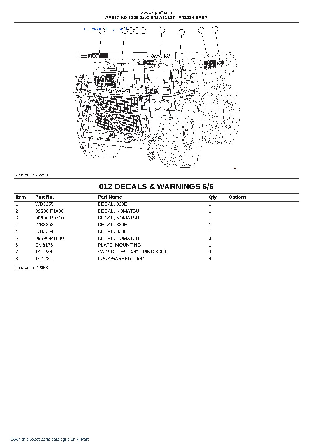 AFE57-KD 830E-1AC S/N A41127 – A41134  EPSA – sample page 6