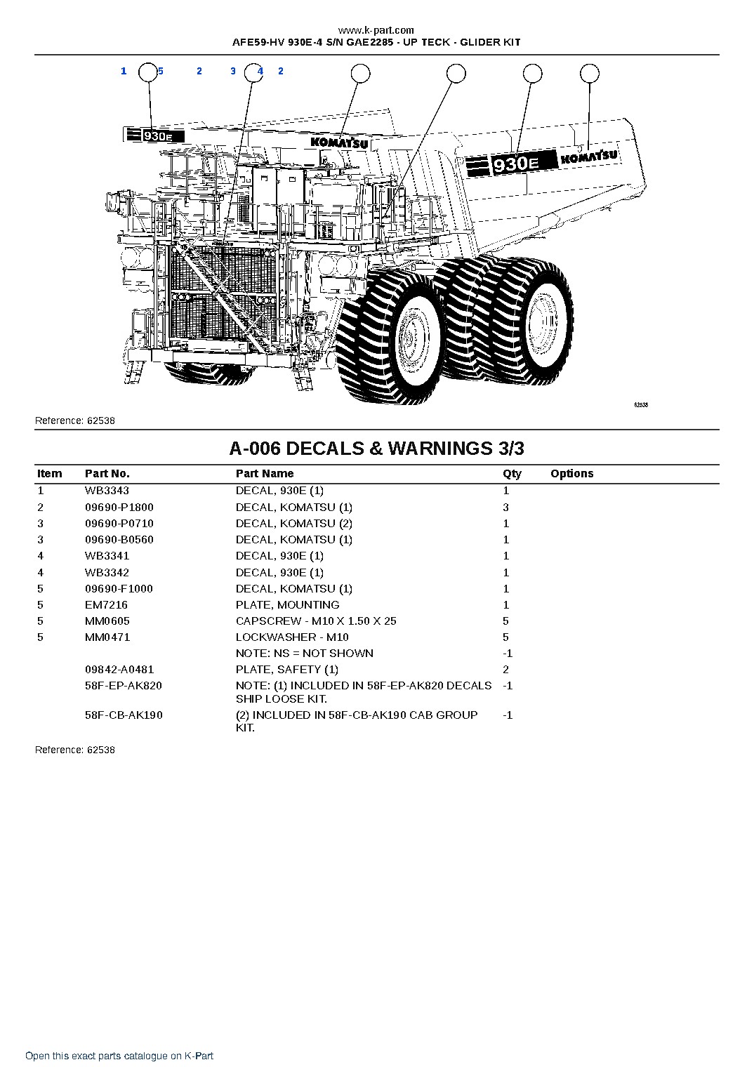 AFE59-HV 930E-4 S/N GAE2285 – UP TECK – GLIDER KIT – sample page 3 AFE59-HV 930E-4 S/N GAE2285 – UP TECK – GLIDER KIT – sample page 3
