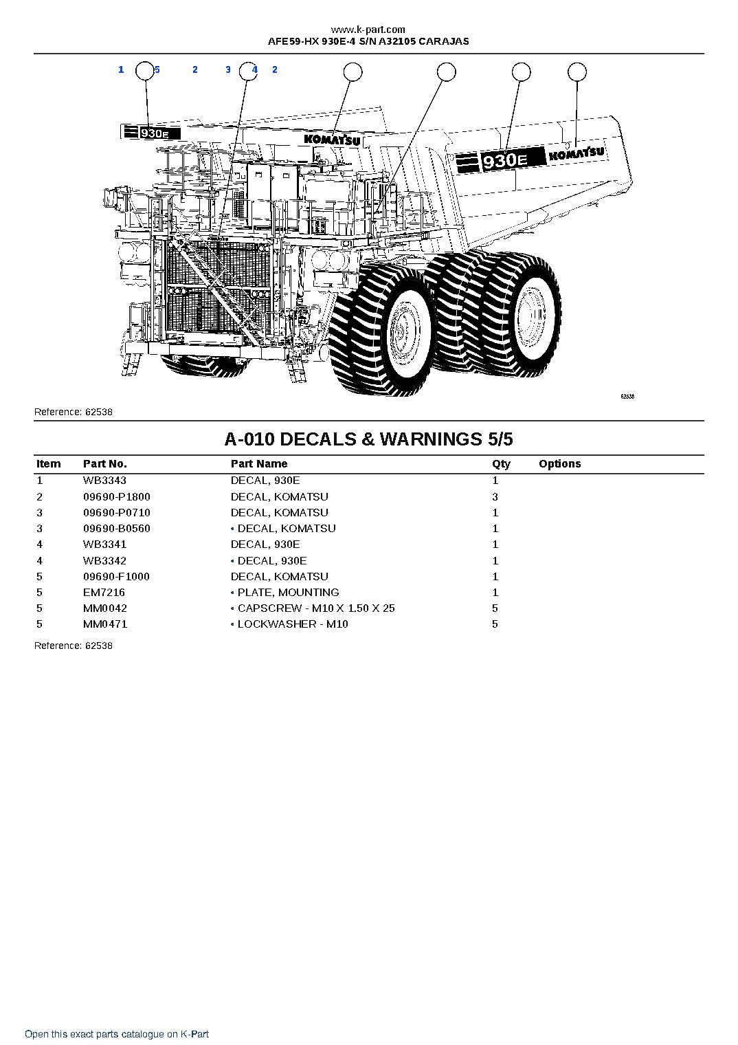 AFE59-HX 930E-4 S/N A32105  CARAJAS – sample page 5