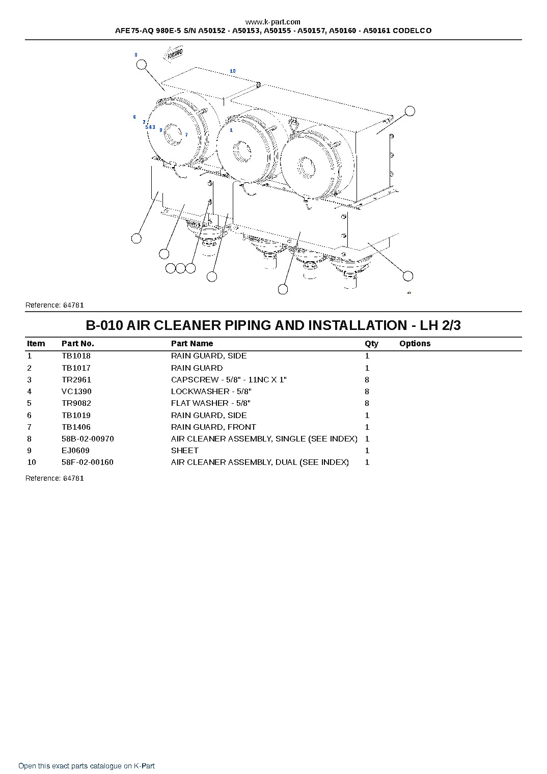AFE75-AQ 980E-5 S/N A50152 – A50153, A50155 – A50157, A50160 – A50161  CODELCO – sample page 5