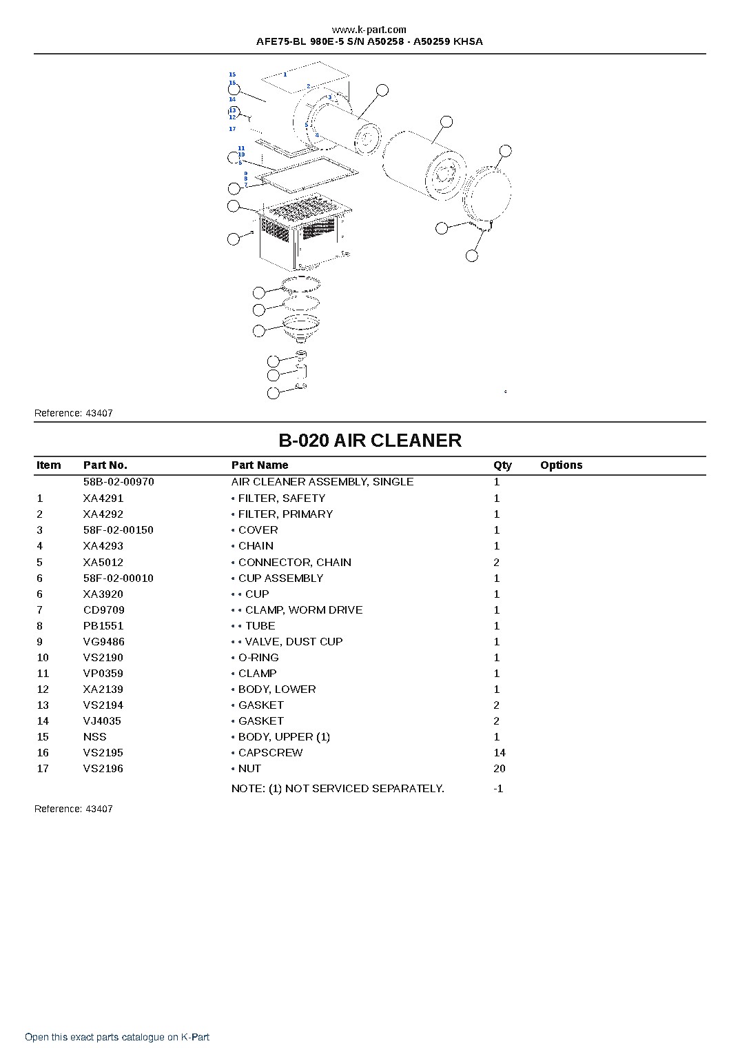 AFE75-BL 980E-5 S/N A50258 – A50259 KHSA – sample page 10 AFE75-BL 980E-5 S/N A50258 – A50259 KHSA – sample page 10