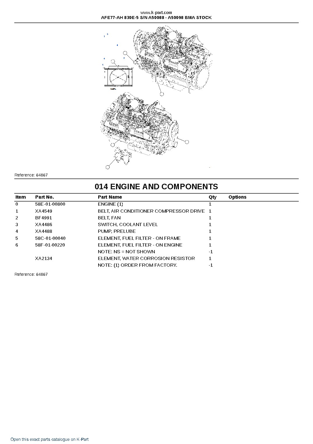 AFE77-AH 830E-5 S/N A50088 – A50098 BMA STOCK – sample page 8 AFE77-AH 830E-5 S/N A50088 – A50098 BMA STOCK – sample page 8