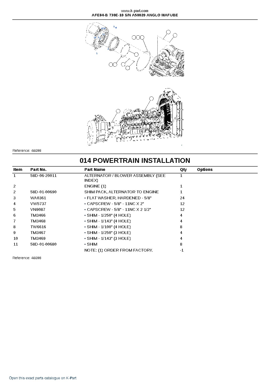 AFE84-B 730E-10 S/N A50020  ANGLO MAFUBE – sample page 8