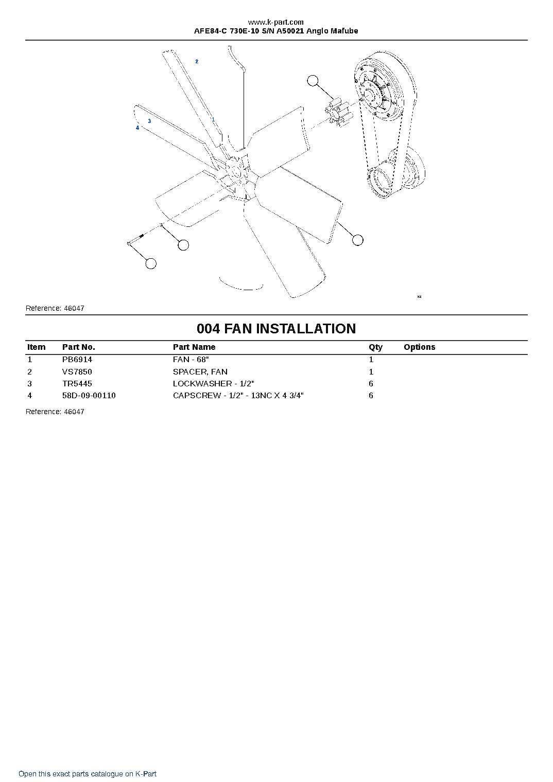 AFE84-C 730E-10 S/N A50021  Anglo Mafube – sample page 2