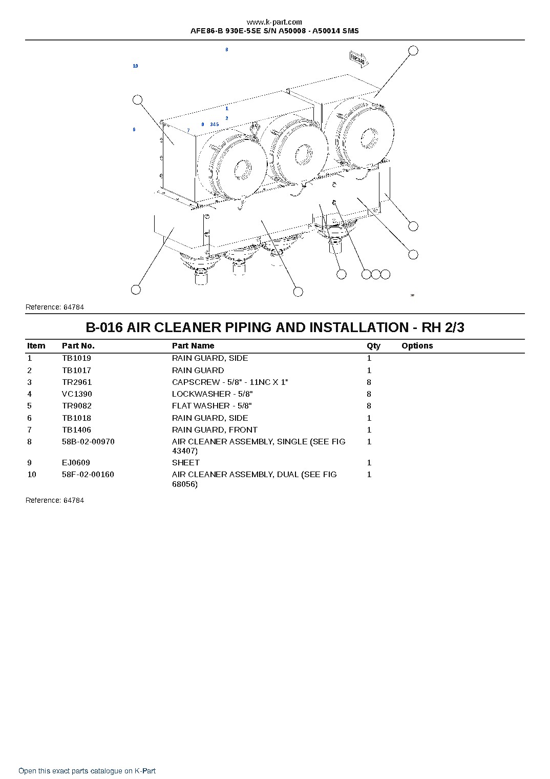 AFE86-B 930E-5SE S/N A50008 – A50014  SMS – sample page 8