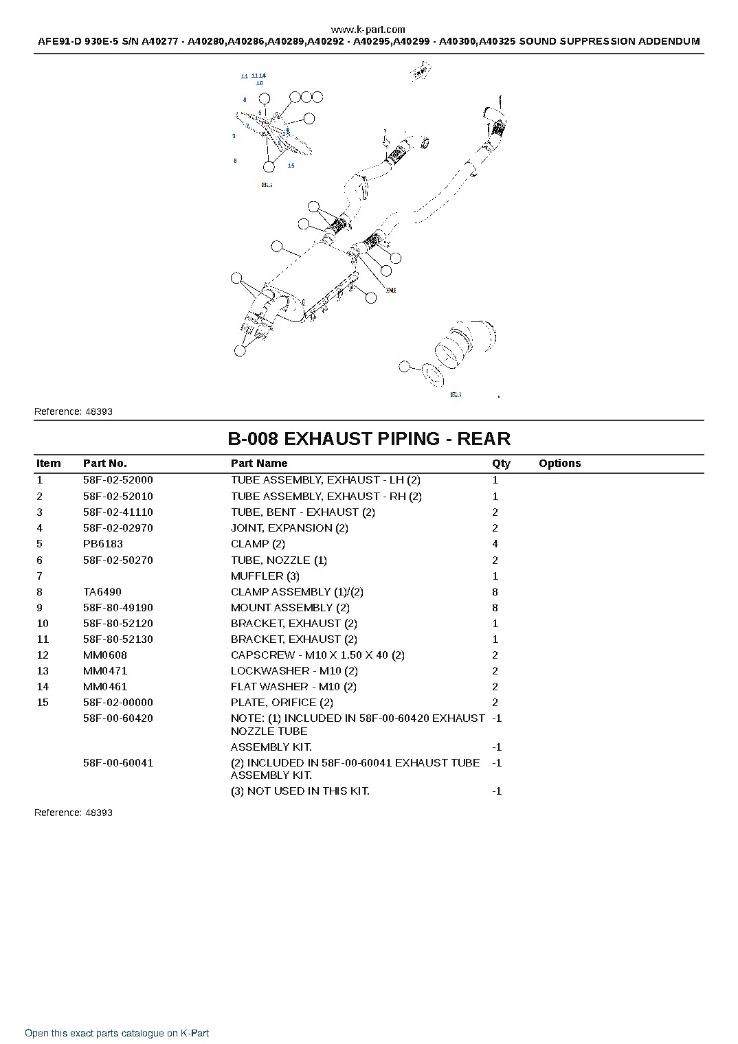 AFE91-D 930E-5 S/N A40277 – A40280,A40286,A40289,A40292 – A40295,A40299 – A40300,A40325  SOUND SUPPRESSION ADDENDUM – sample page 5