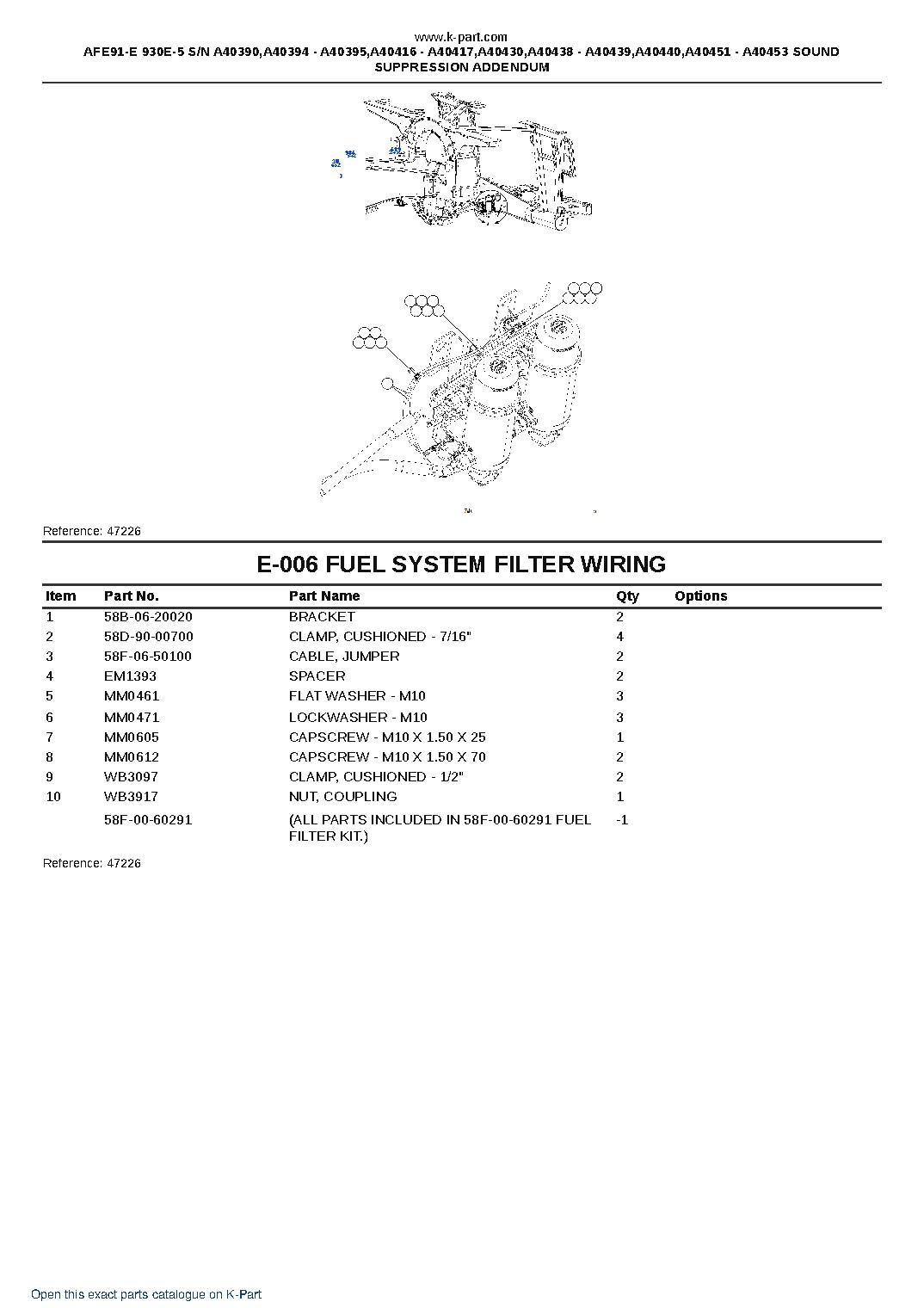AFE91-E 930E-5 S/N A40390,A40394 – A40395,A40416 – A40417,A40430,A40438 – A40439,A40440,A40451 – A40453 SOUND SUPPRESSION ADDENDUM – sample page 10 AFE91-E 930E-5 S/N A40390,A40394 – A40395,A40416 – A40417,A40430,A40438 – A40439,A40440,A40451 – A40453 SOUND SUPPRESSION ADDENDUM – sample page 10