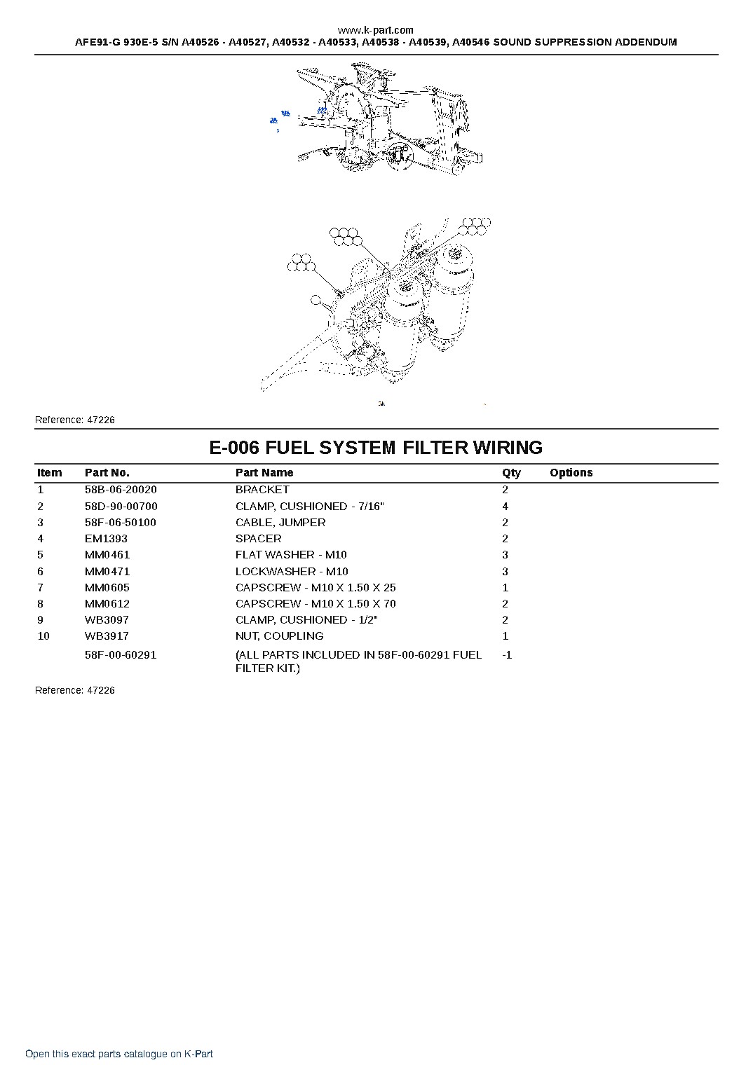 AFE91-G 930E-5 S/N A40526 – A40527, A40532 – A40533, A40538 – A40539, A40546  SOUND SUPPRESSION ADDENDUM – sample page 10
