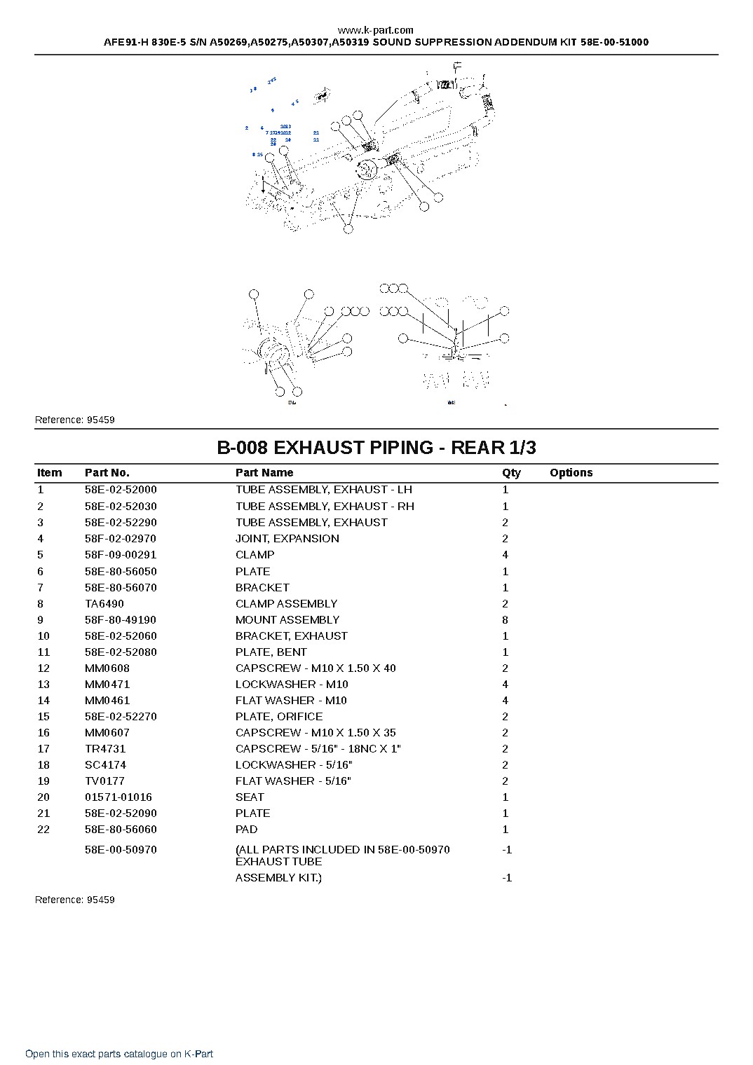 AFE91-H 830E-5 S/N A50269,A50275,A50307,A50319 SOUND SUPPRESSION ADDENDUM KIT 58E-00-51000 – sample page 6 AFE91-H 830E-5 S/N A50269,A50275,A50307,A50319 SOUND SUPPRESSION ADDENDUM KIT 58E-00-51000 – sample page 6