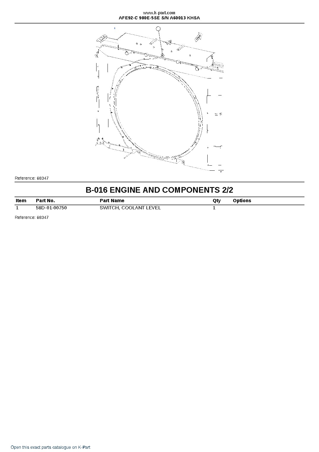 AFE92-C 980E-5SE S/N A60013  KHSA – sample page 10