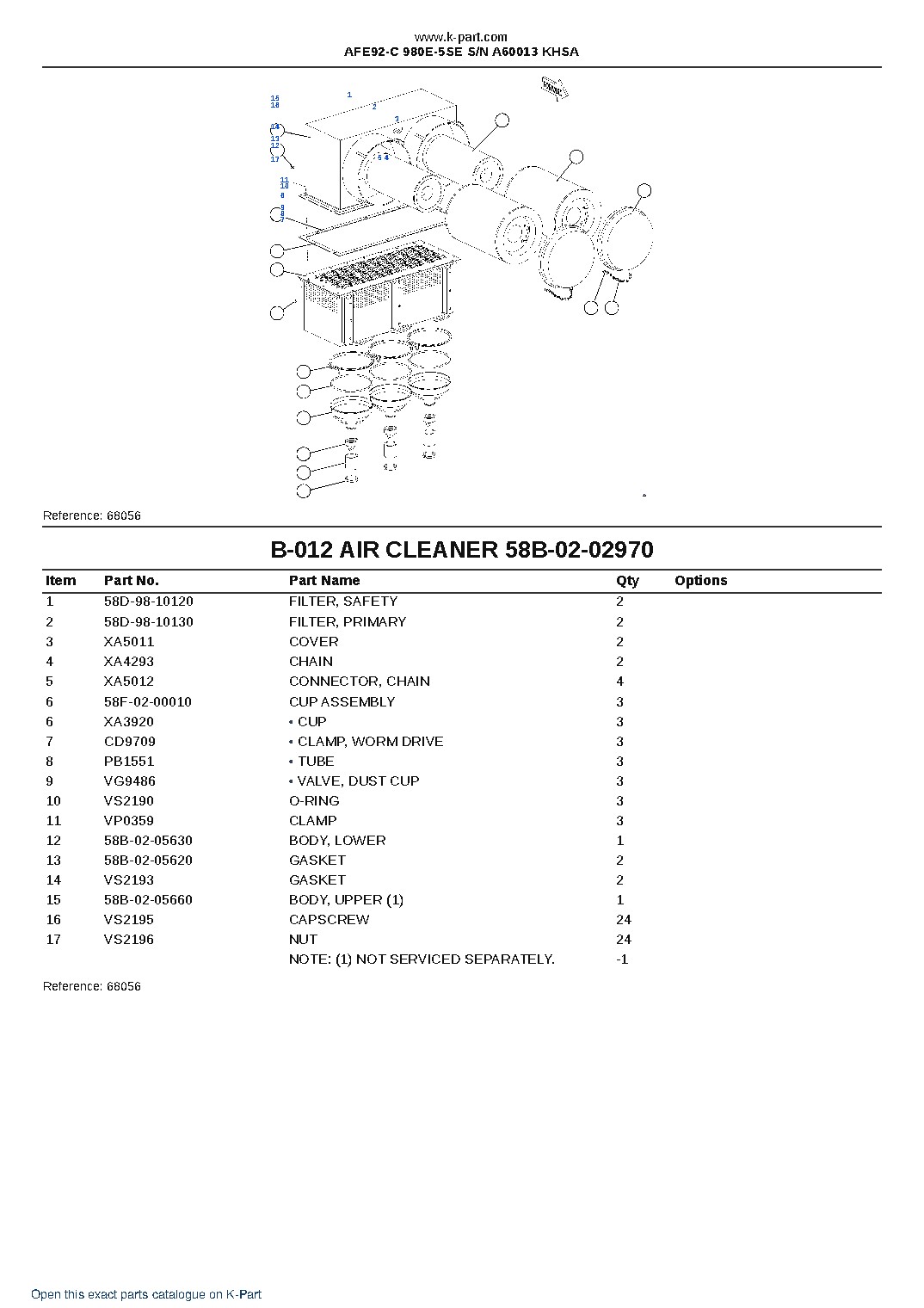 AFE92-C 980E-5SE S/N A60013  KHSA – sample page 8